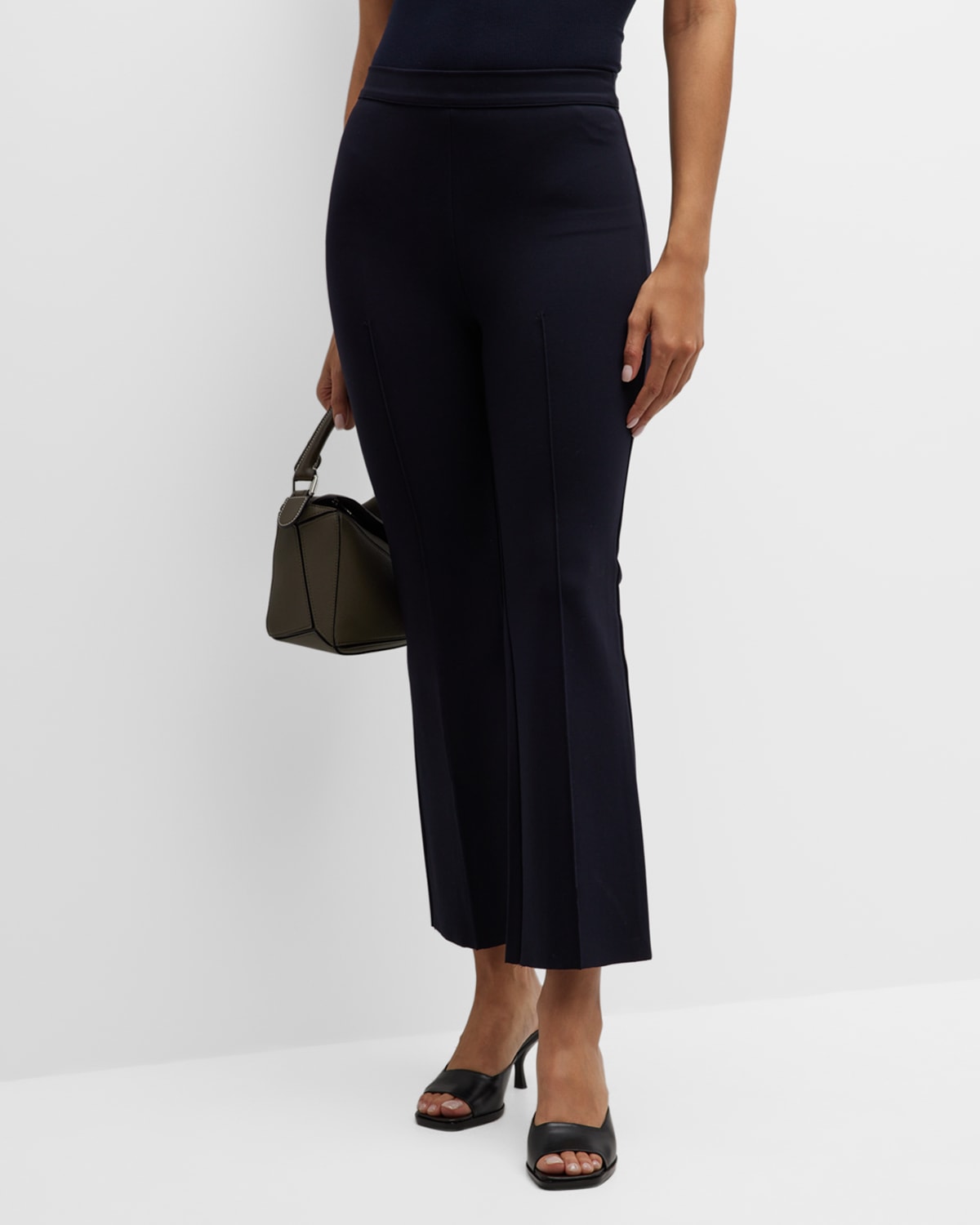 Grey/Ven Porterfield Cropped Pintuck Flare Pants