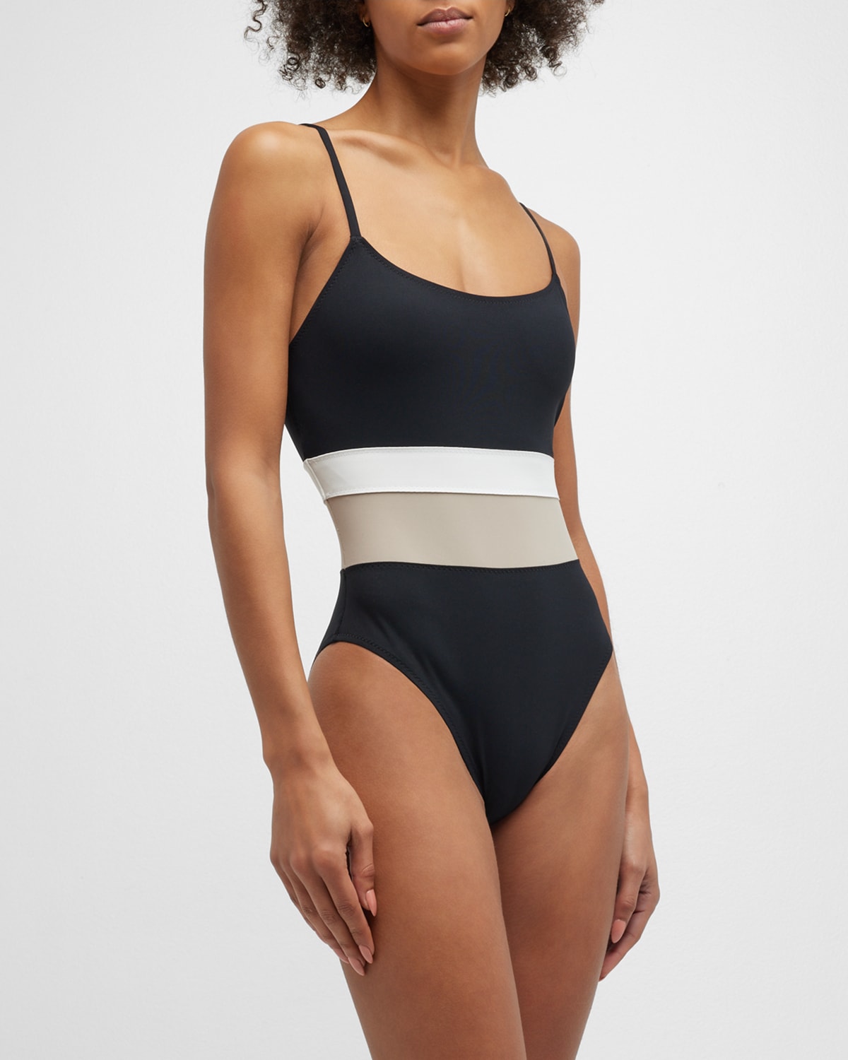 Livia Double-Striped One-Piece Swimsuit