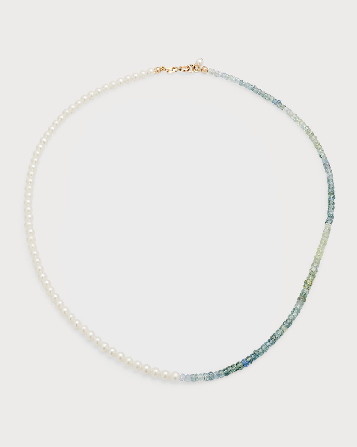 Split Freshwater Pearl and Sapphire Beaded Necklace
