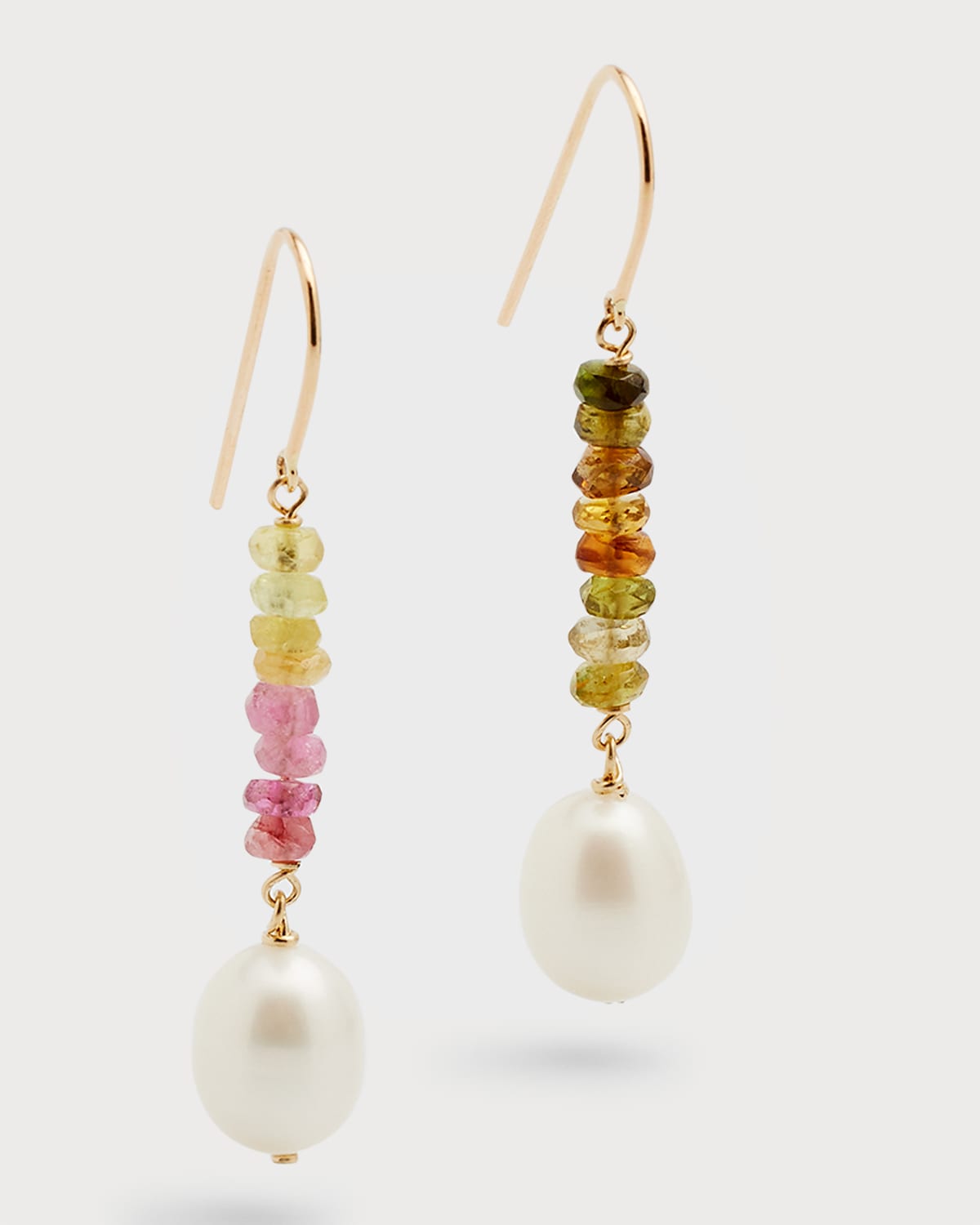 Poppy Finch Tourmaline Oval Pearl Dangle Earrings In White