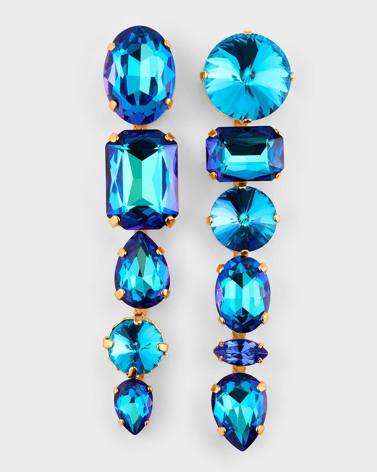 Elizabeth Cole Tansy Mismatch Crystal Earrings In Blue