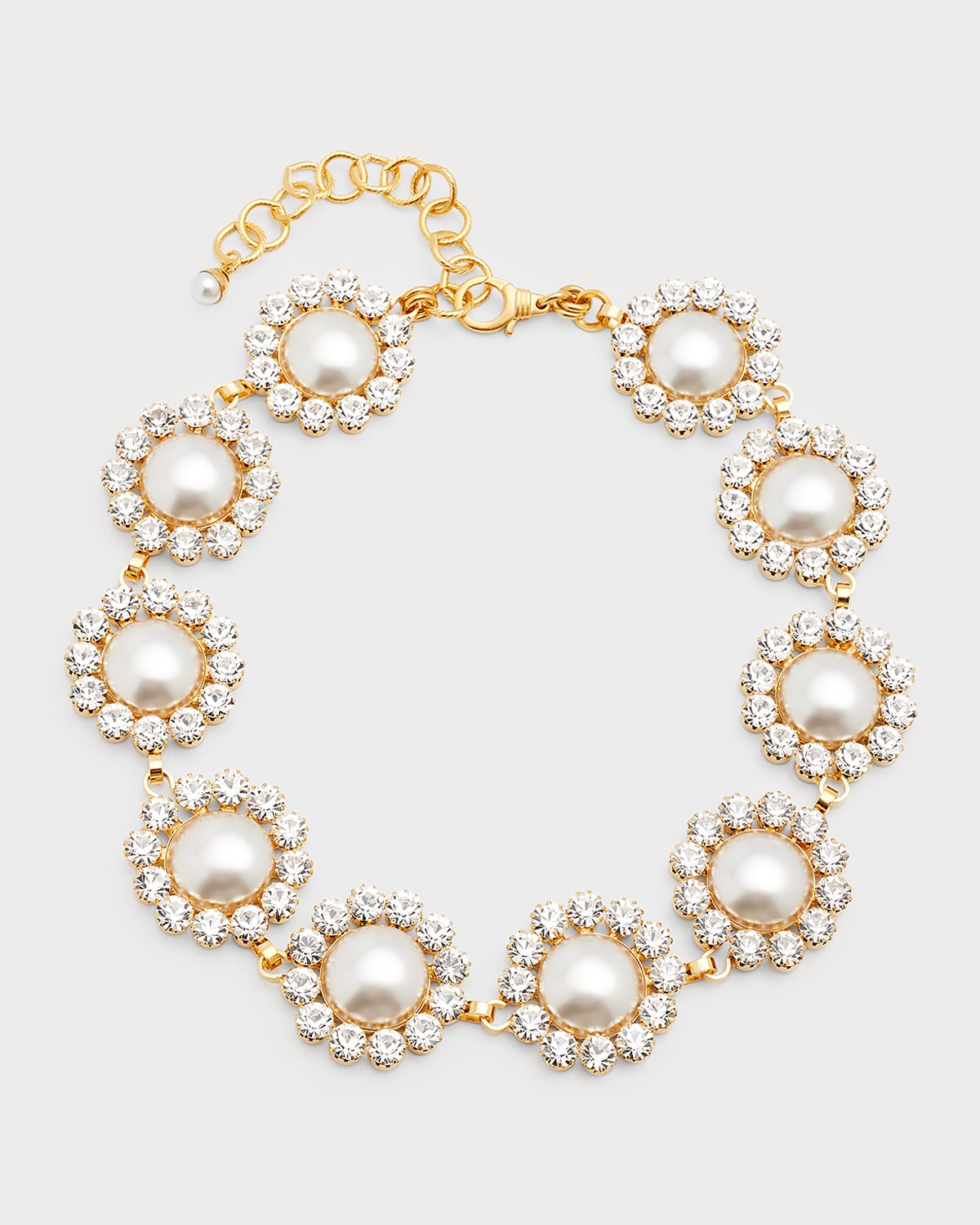Elizabeth Cole Fayette Pearly Necklace with Crystals