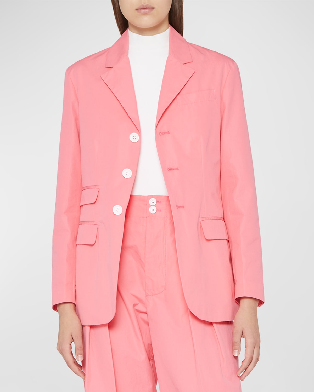Plan C Gica Single-breasted Blazer In Pink Peony