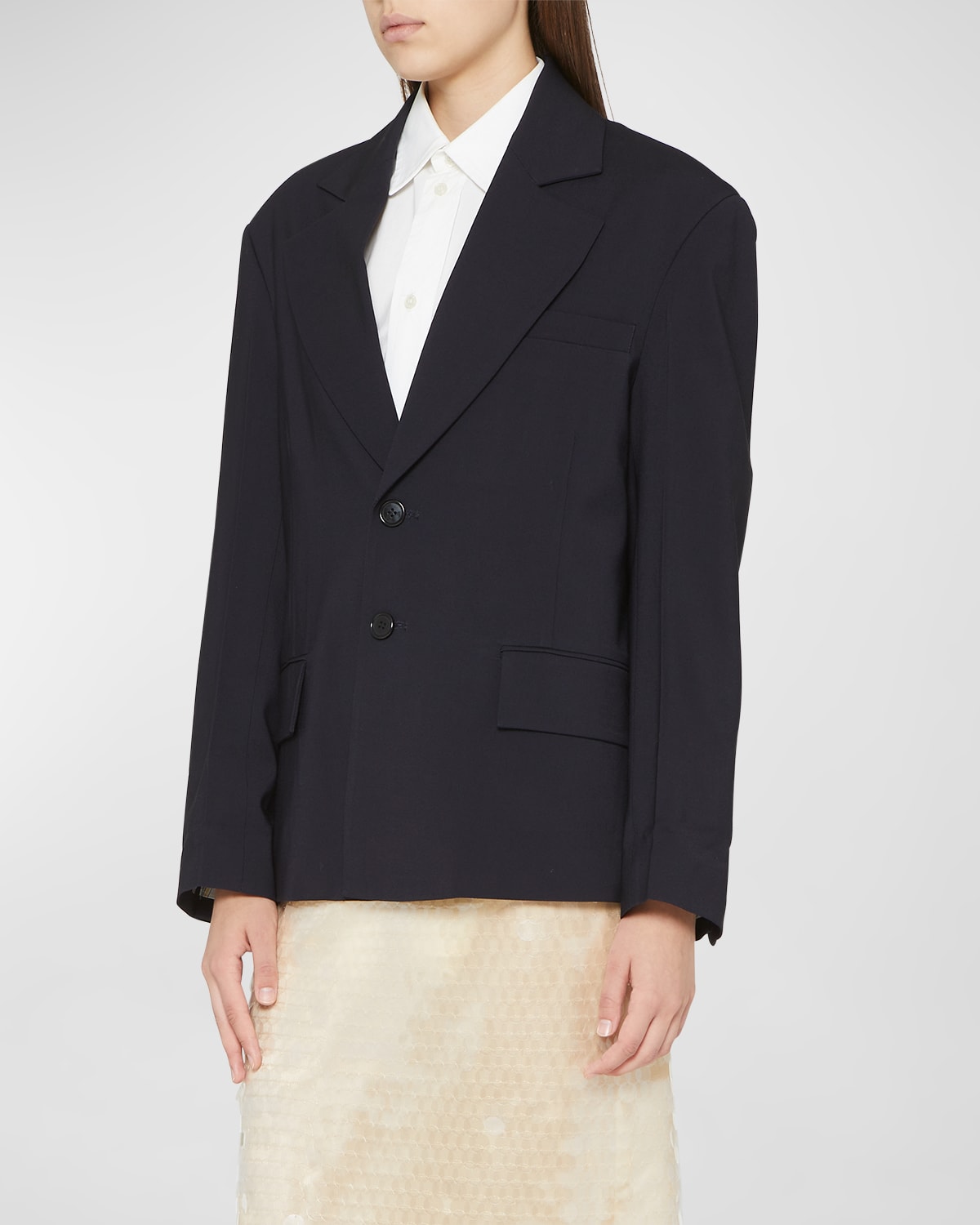 Plan C Classic Blazer Jacket In Navy Black | ModeSens