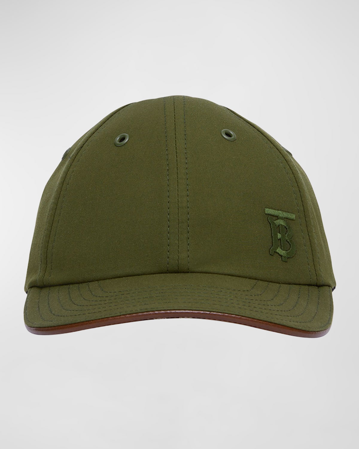 Burberry Monogram Motif Tropical Gabardine Baseball Cap In Army Green ModeSens