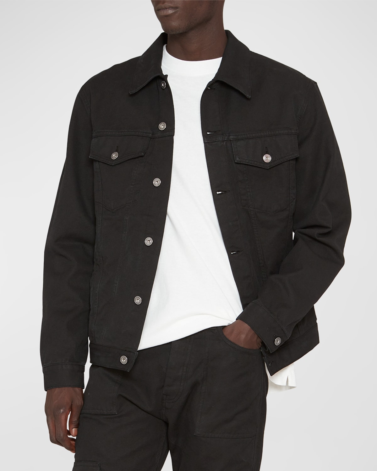 Off-white Off White Canvas Jacket With Logo Embroidery In Black