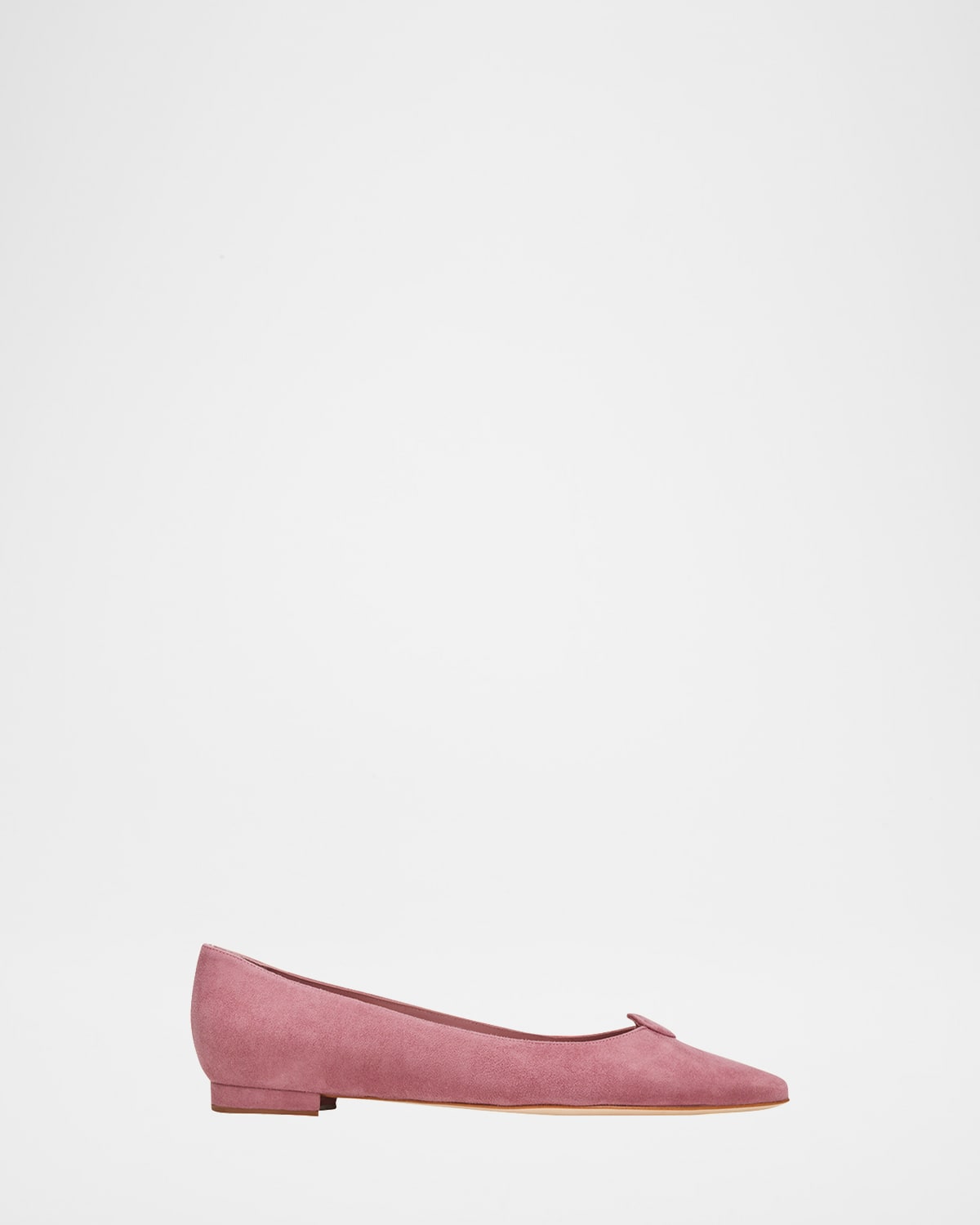 Manolo Blahnik Saipla Suede Dot Ballerina Flats In Pink
