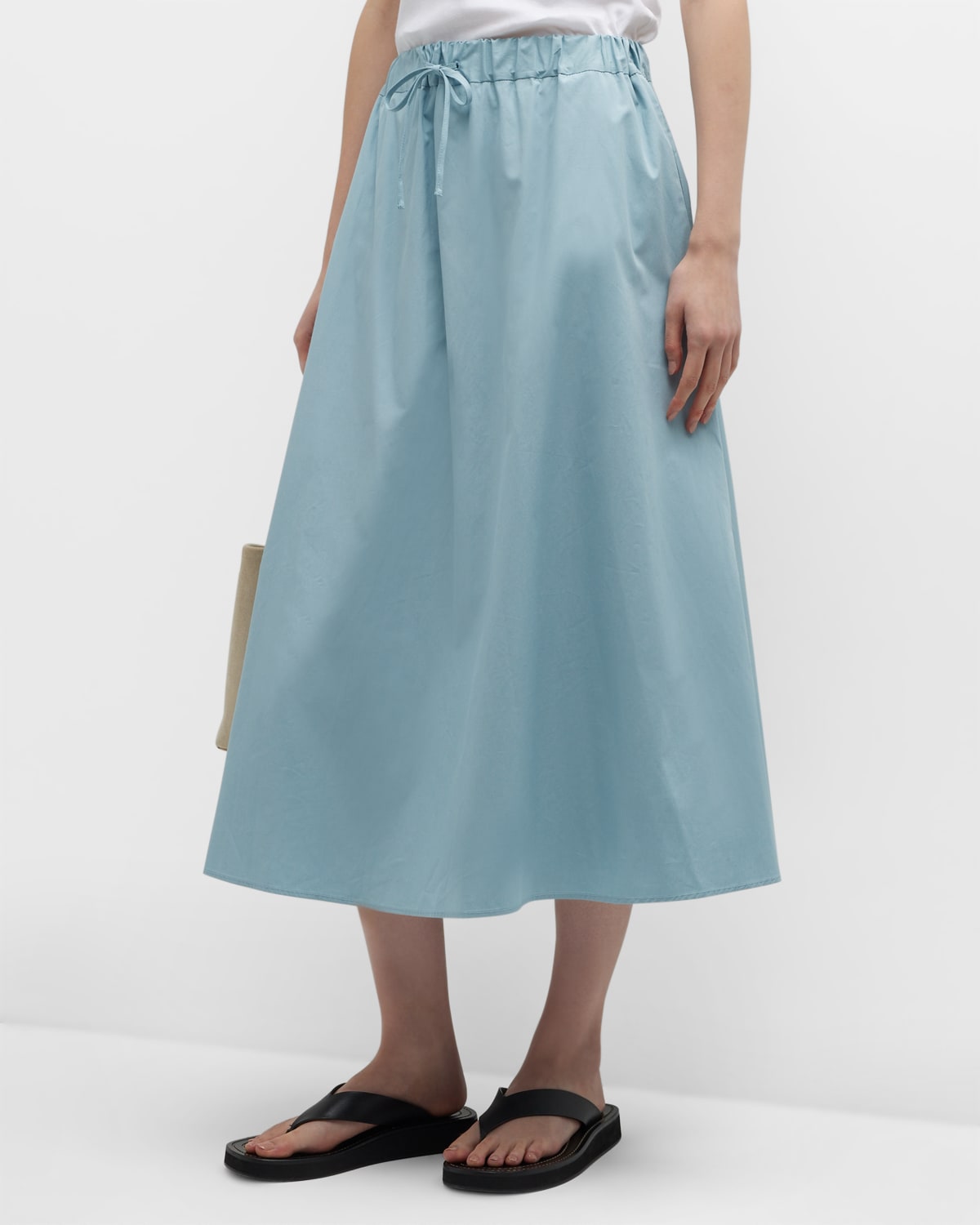 Cotton drawstring on sale waist skirt