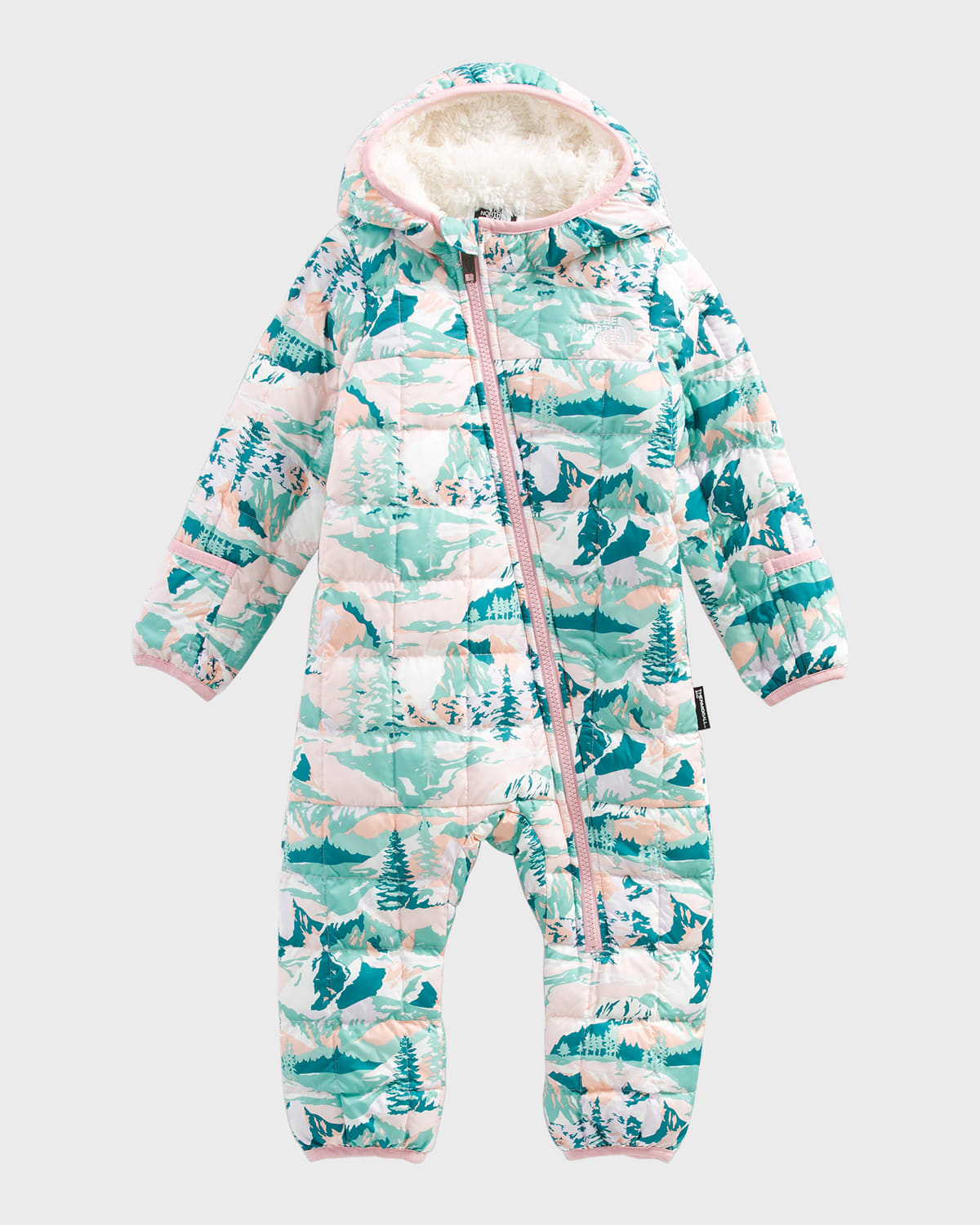 Girl's Thermoball Fleece Lined Printed Coverall, Size 6M-24M