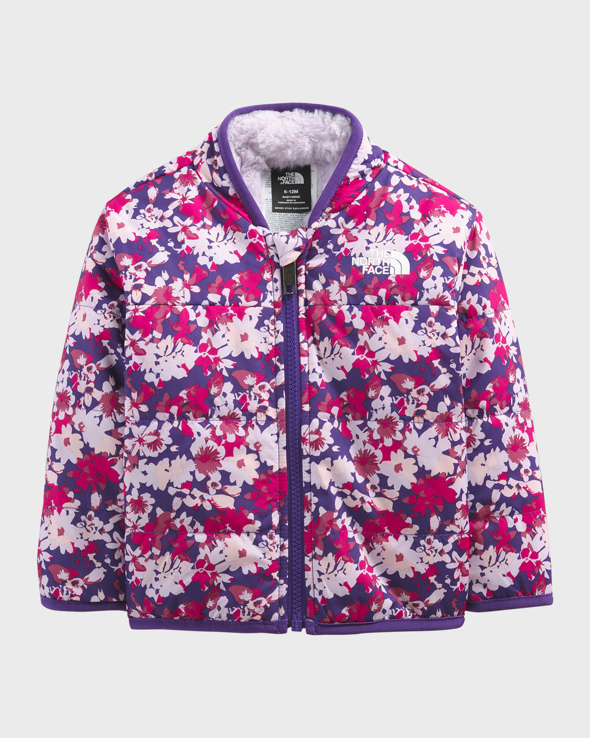 Girl's Mossbud Floral-Print Fleece Jacket, Size 6M-24M