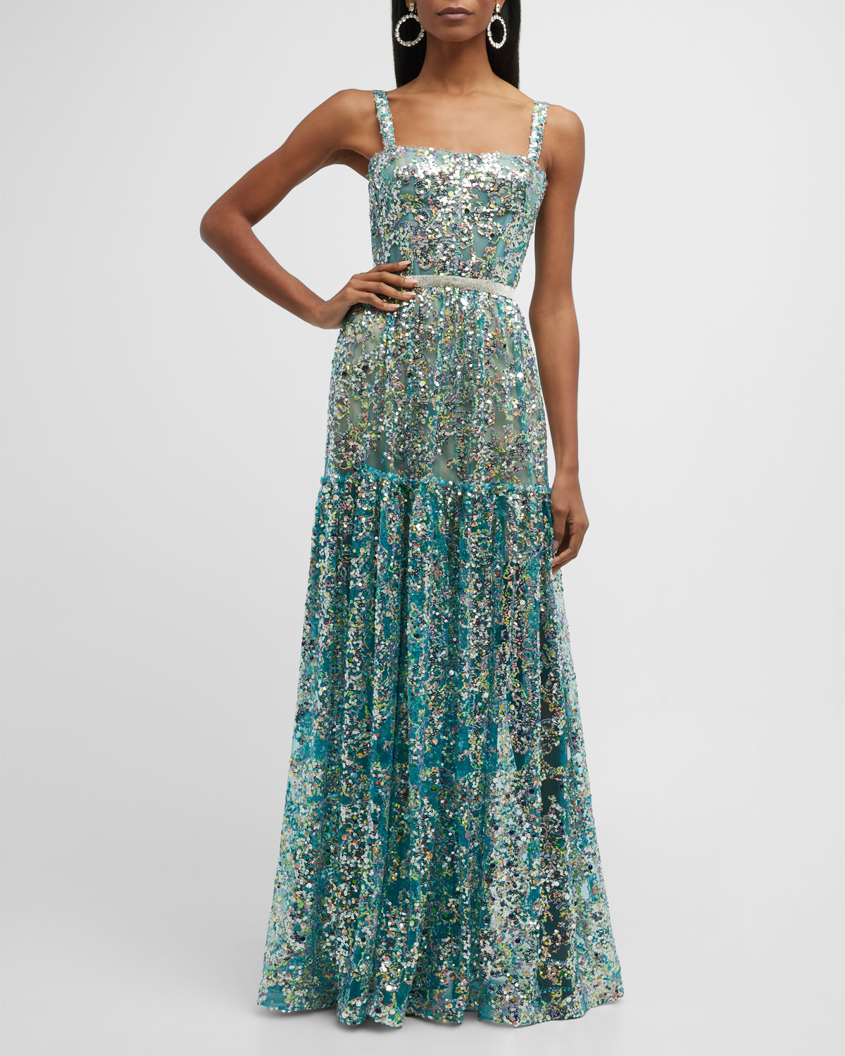 Midnite Sleeveless Sequin Gown