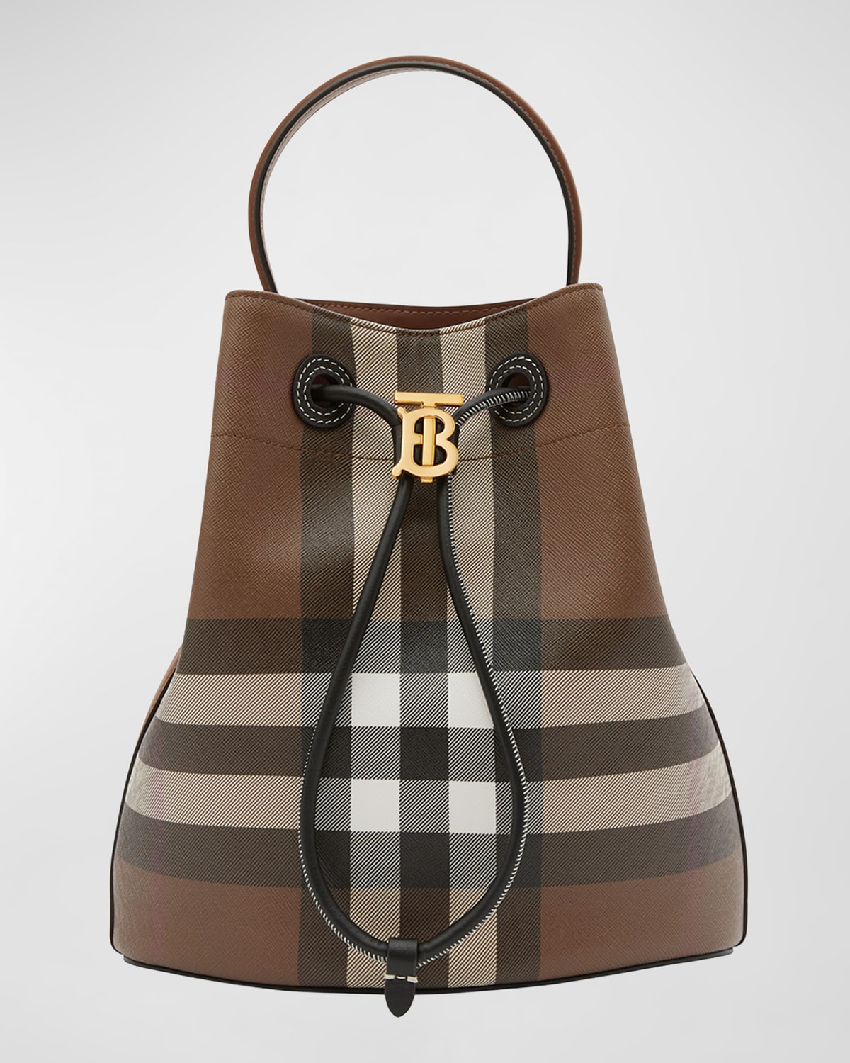 Burberry Check and Leather Elizabeth Bag Medium Dark Birch Brown
