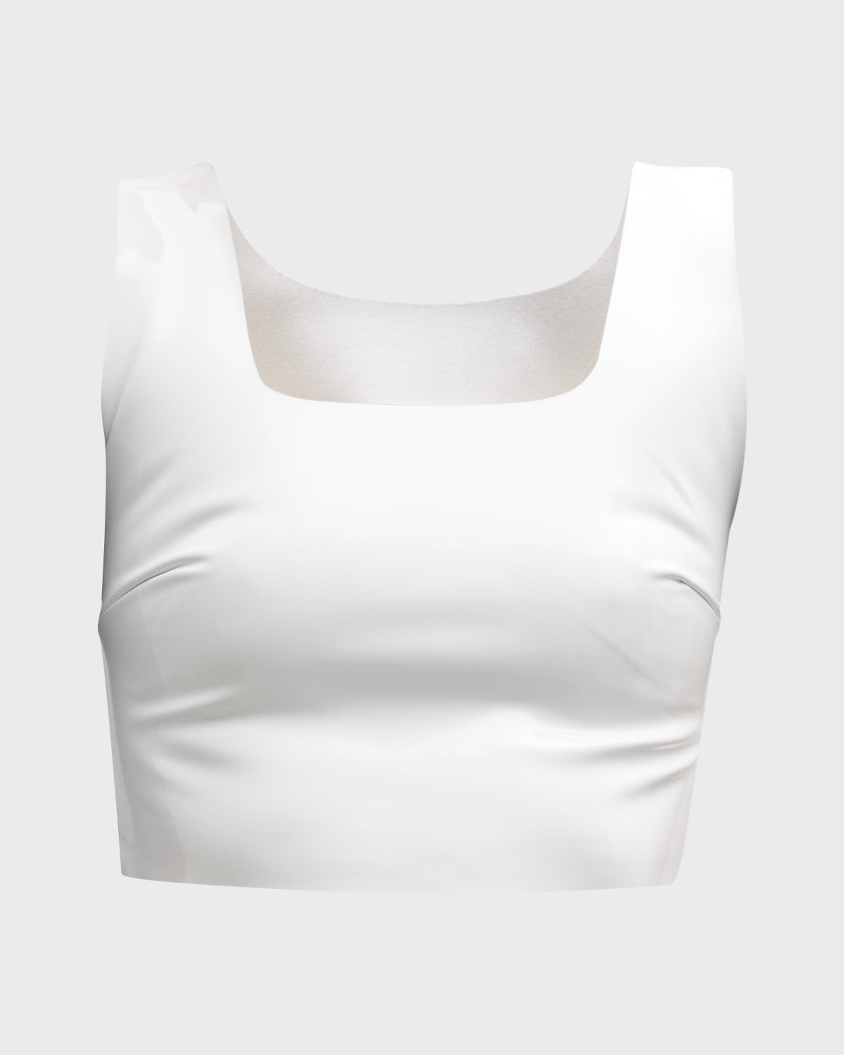 Commando Faux Patent Leather Crop Top In White