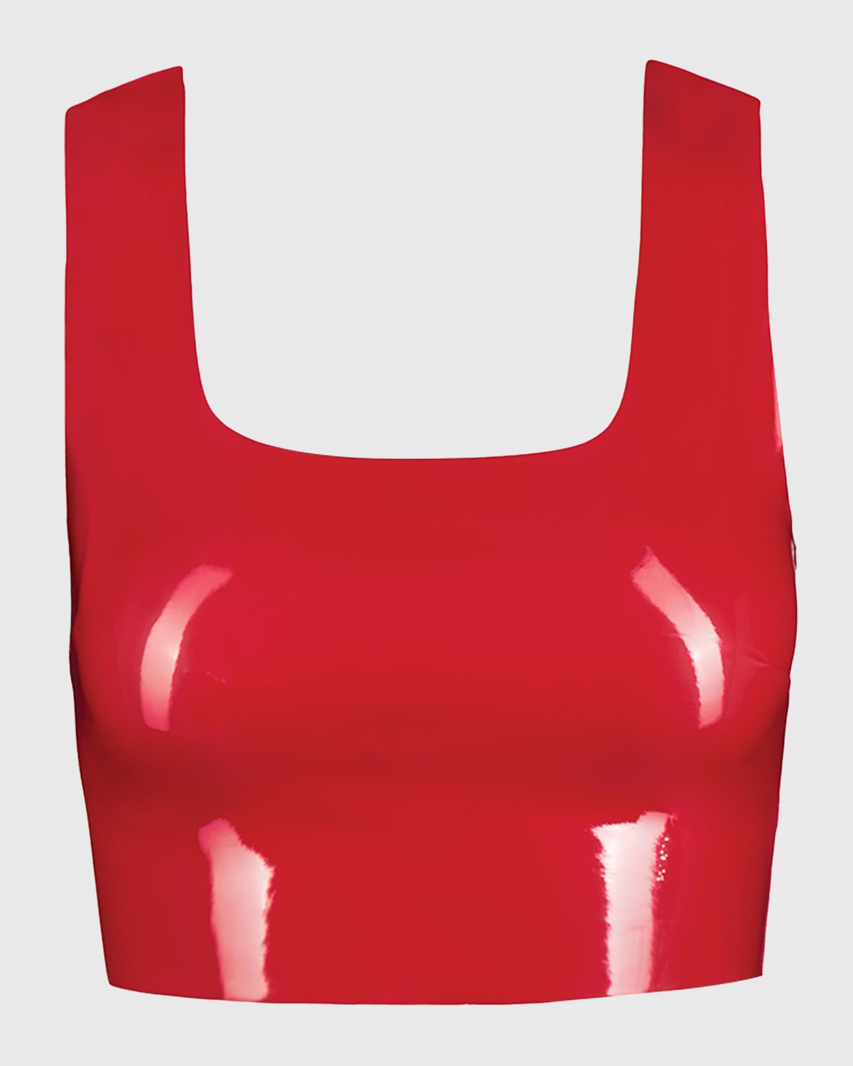Commando Faux Patent Leather Crop Top In Lava