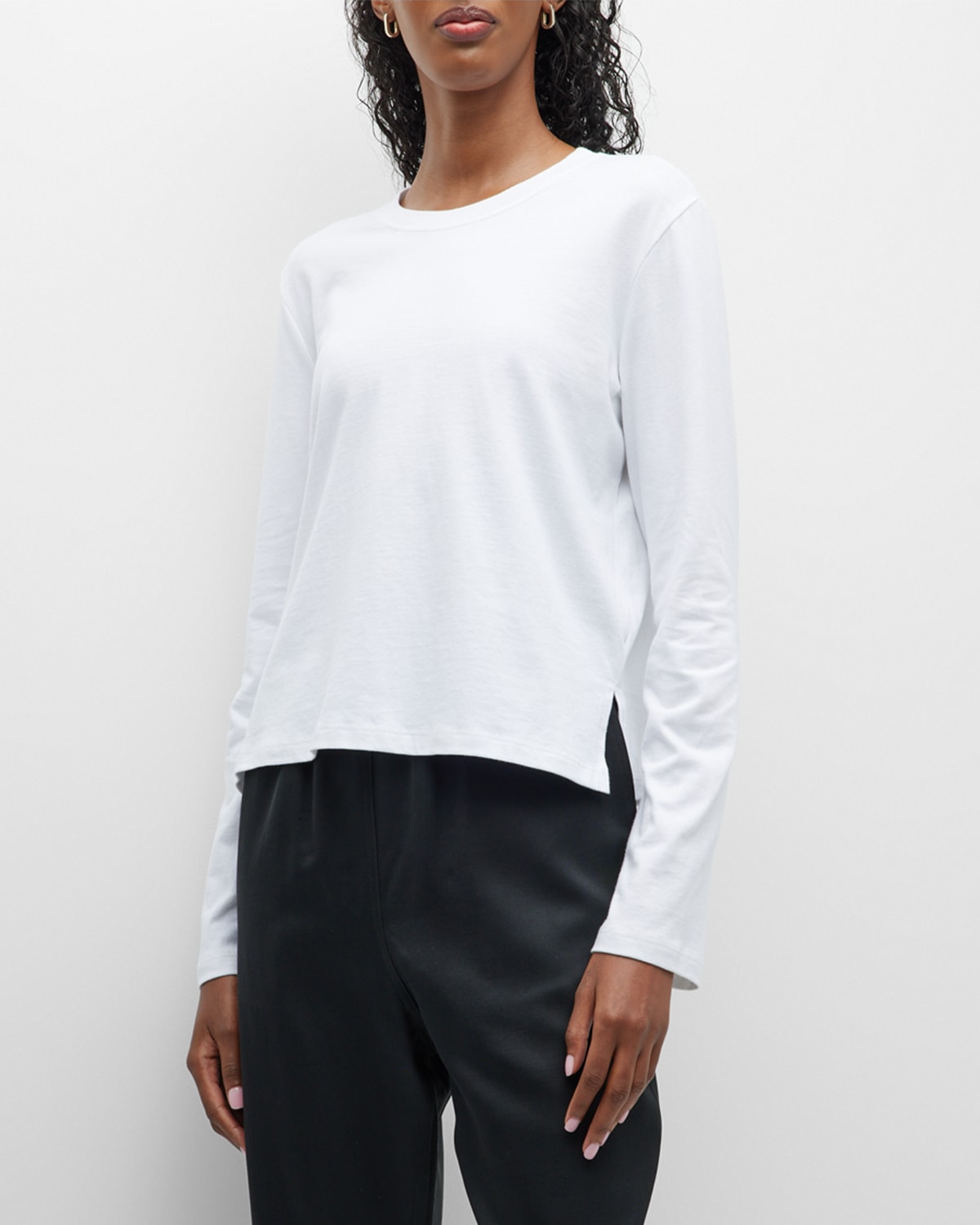Shop Leset Maya Long-sleeve Cotton T-shirt In White
