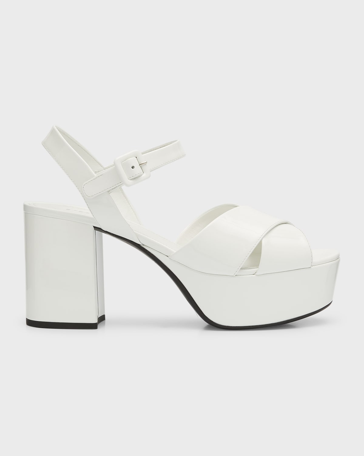 Prada white cheap platform sandals