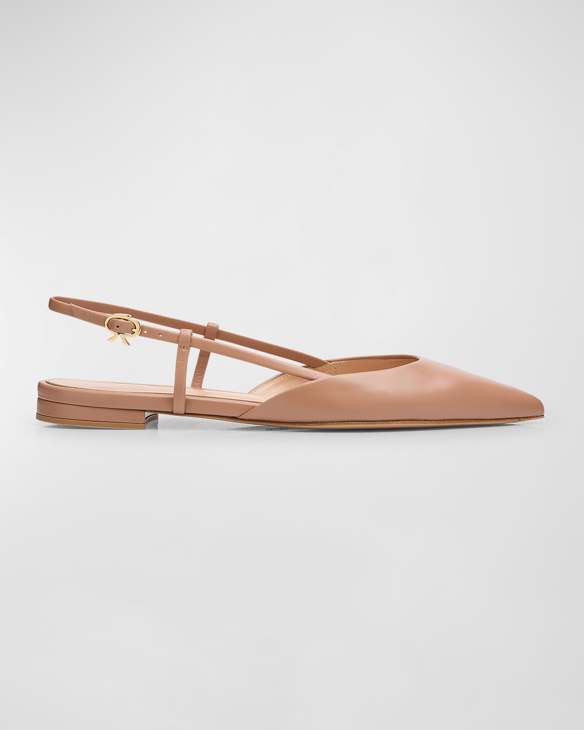 Gianvito Rossi Calfskin Slingback Ballerina Flats In Praline