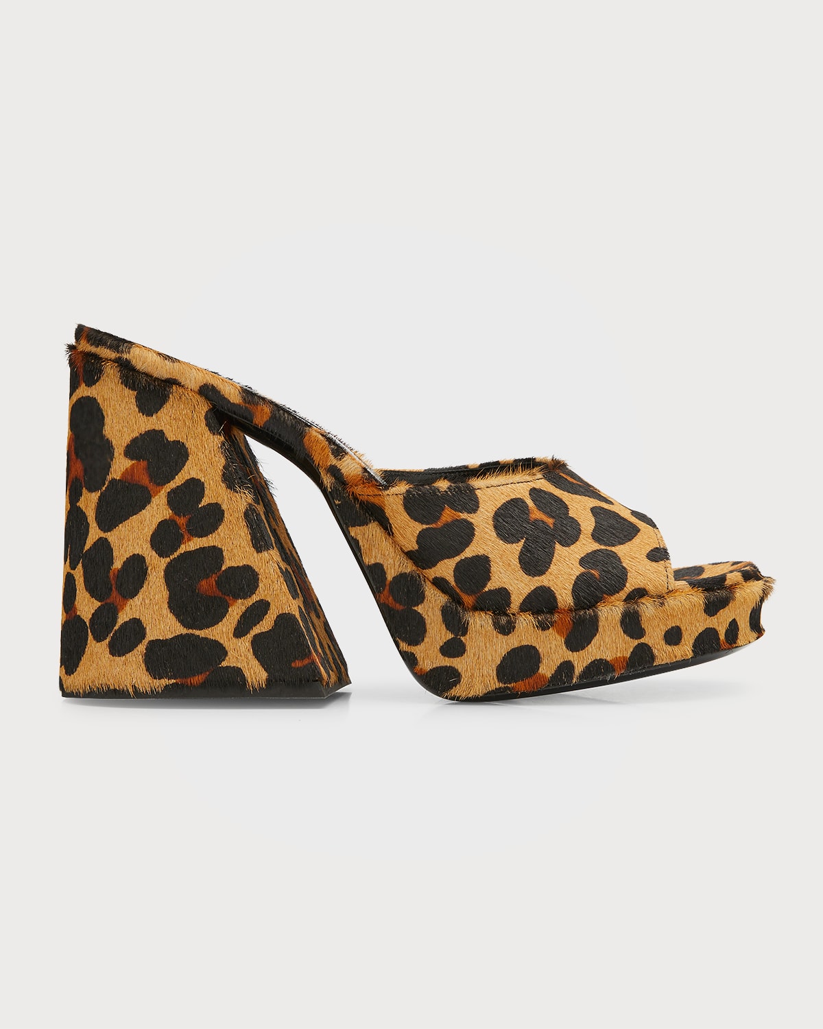 Slice Leopard Platform Mule Sandals