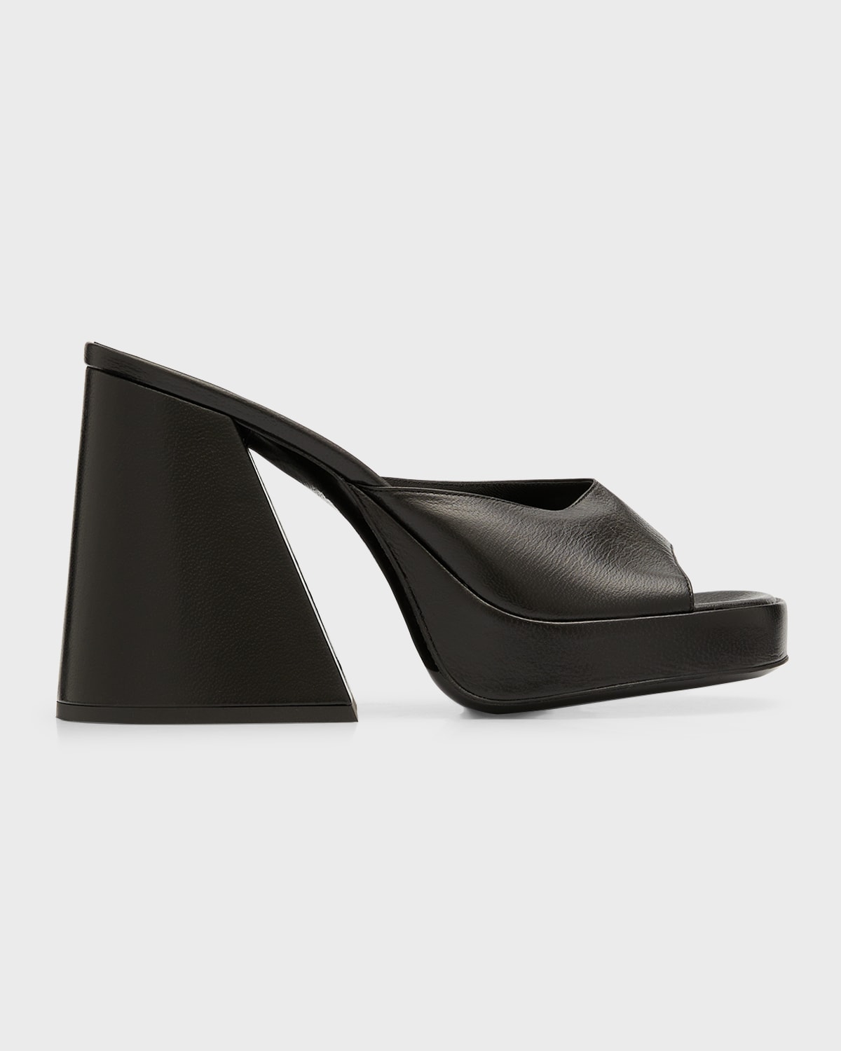 SIMON MILLER SLICE LEATHER PLATFORM MULE SANDALS