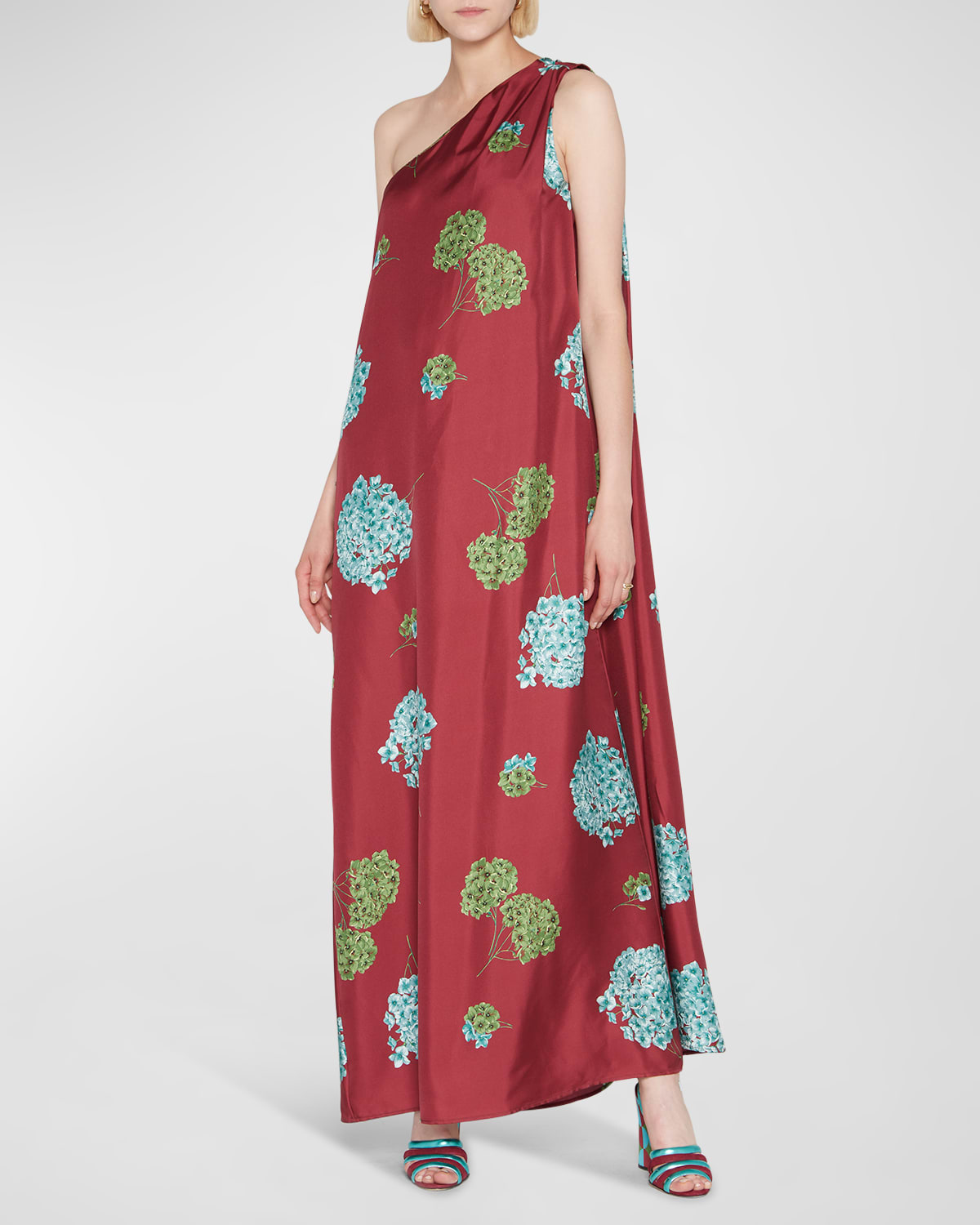 La Doublej Roy Dress In Ortensia Bordeaux