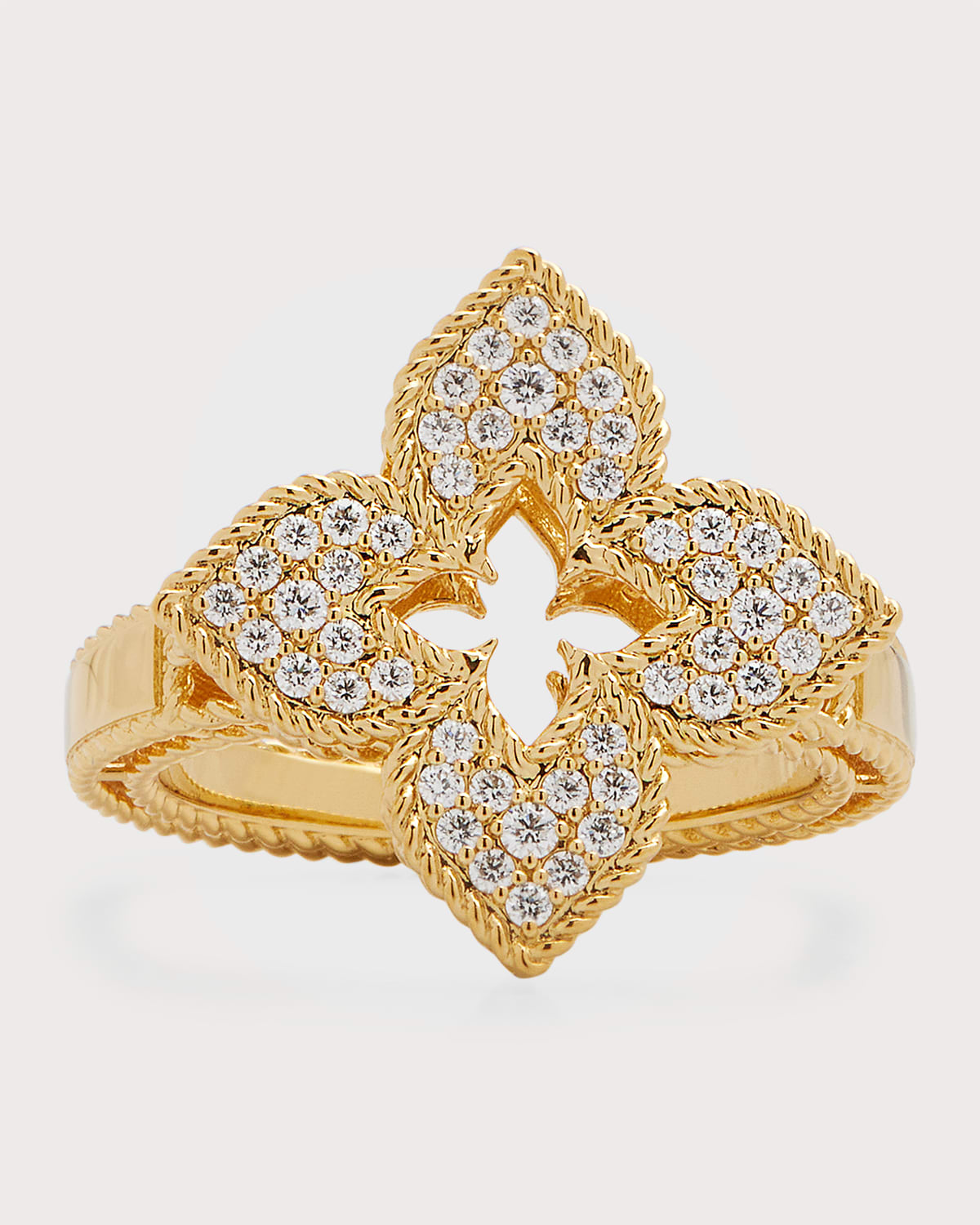 ROBERTO COIN VENETIAN PRINCESS 18K YELLOW GOLD DIAMOND RING