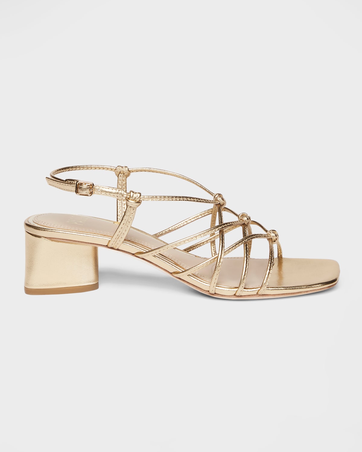 Gianna Knotted Metallic Slingback Sandals