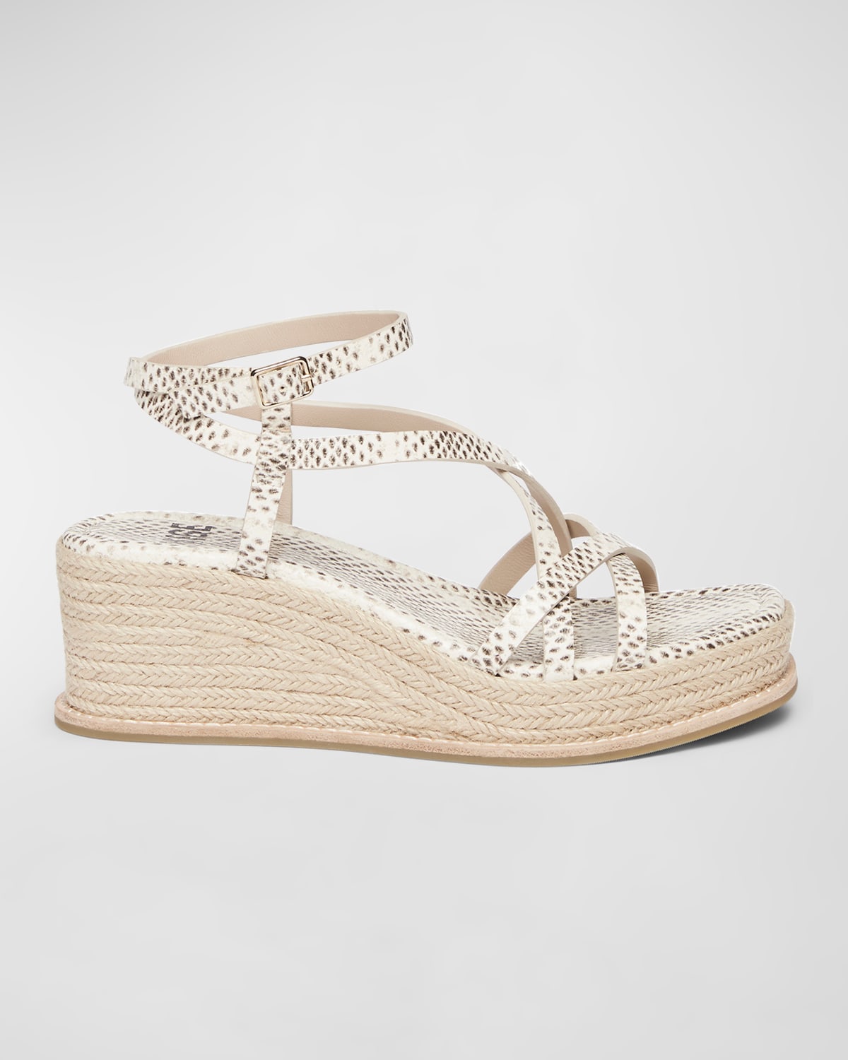 Juliann Snake-Embossed Wedge Espadrille Sandals