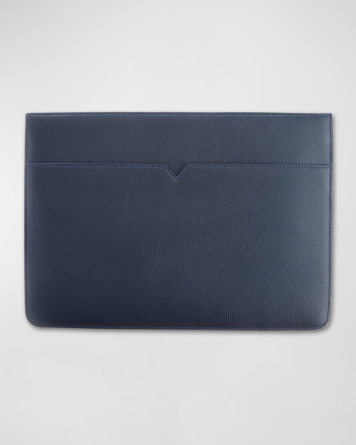 Royce New York Personalized Leather 13" Laptop Sleeve In Navy Blue