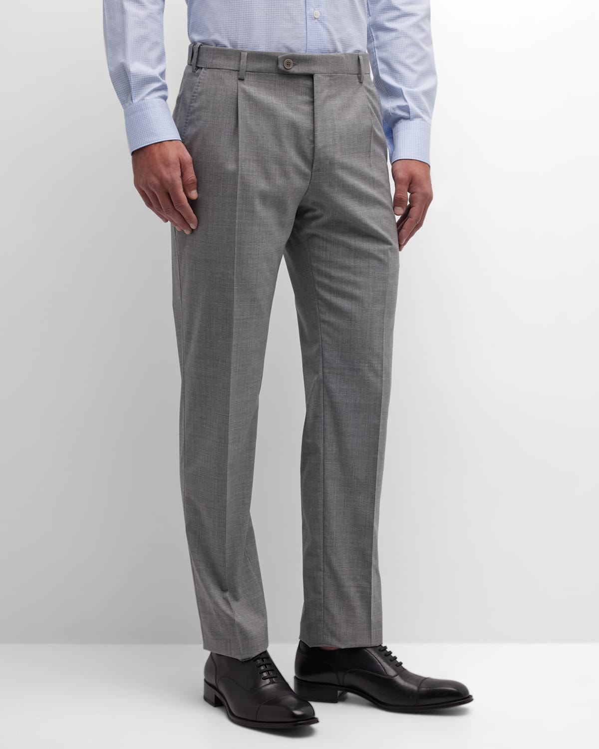 Brioni Men's Solid Wool Pants