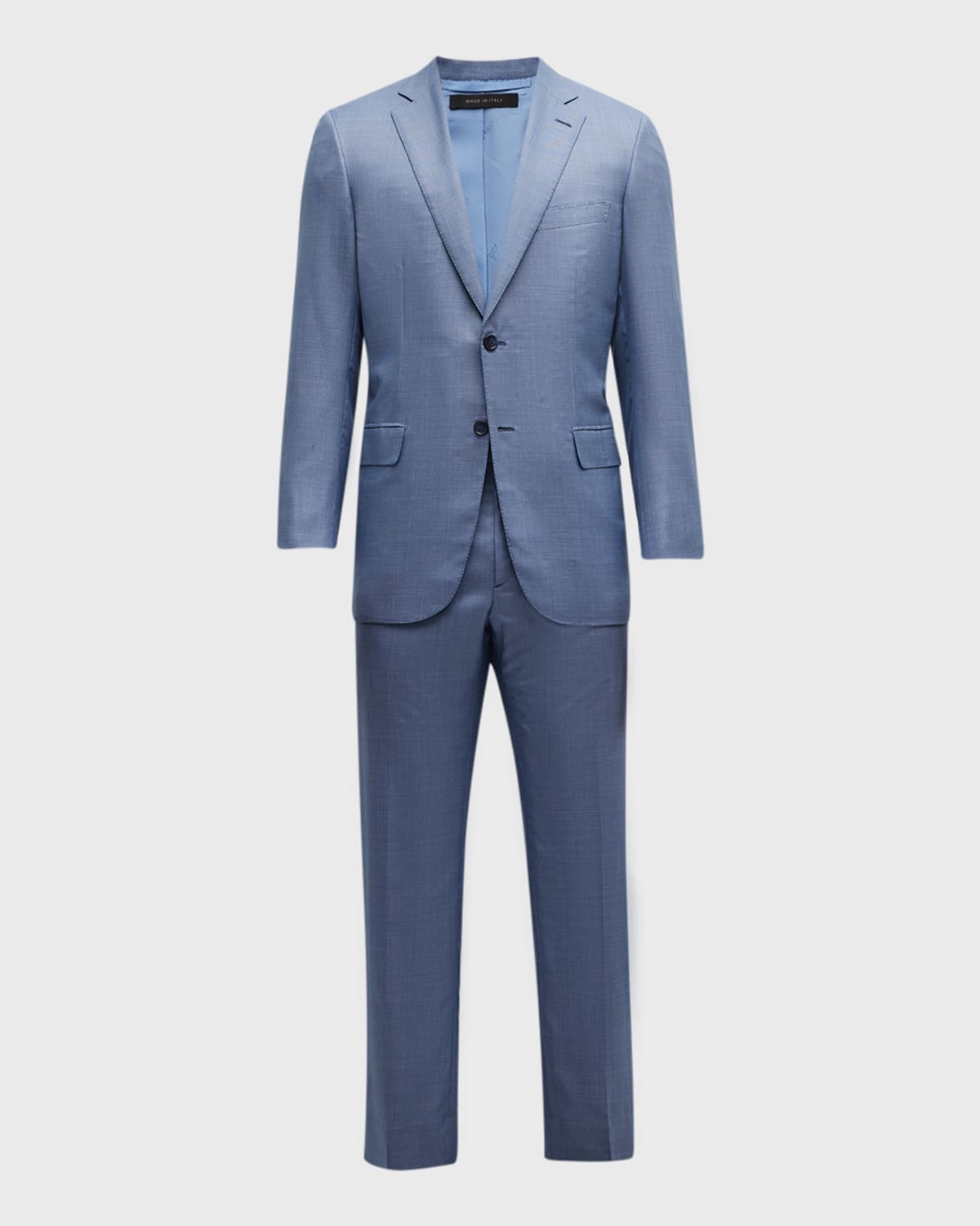 Men's Textured Solid Wool-Blend Suit