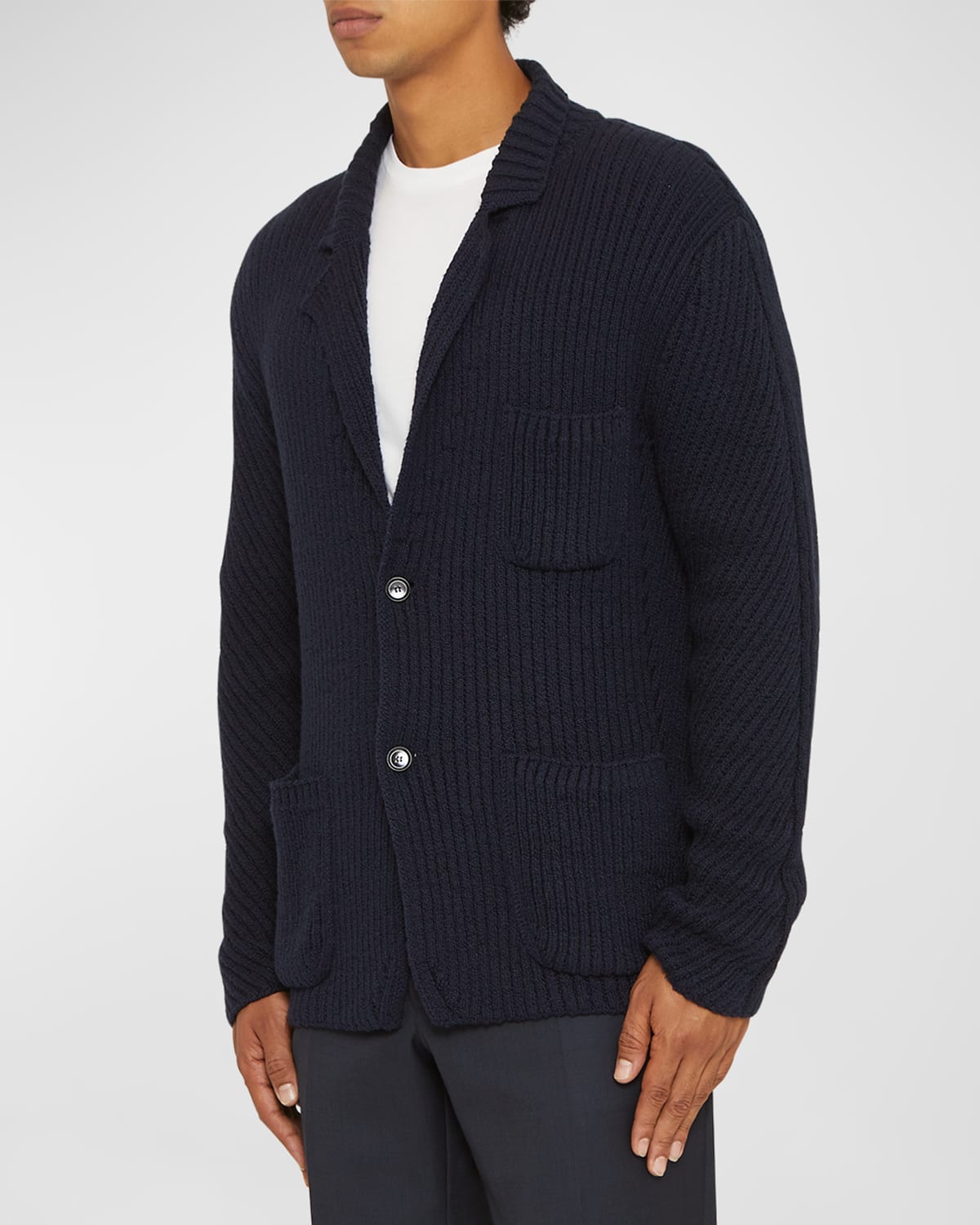 Brioni Men's Rib-Knit Cardigan Sweater | Smart Closet