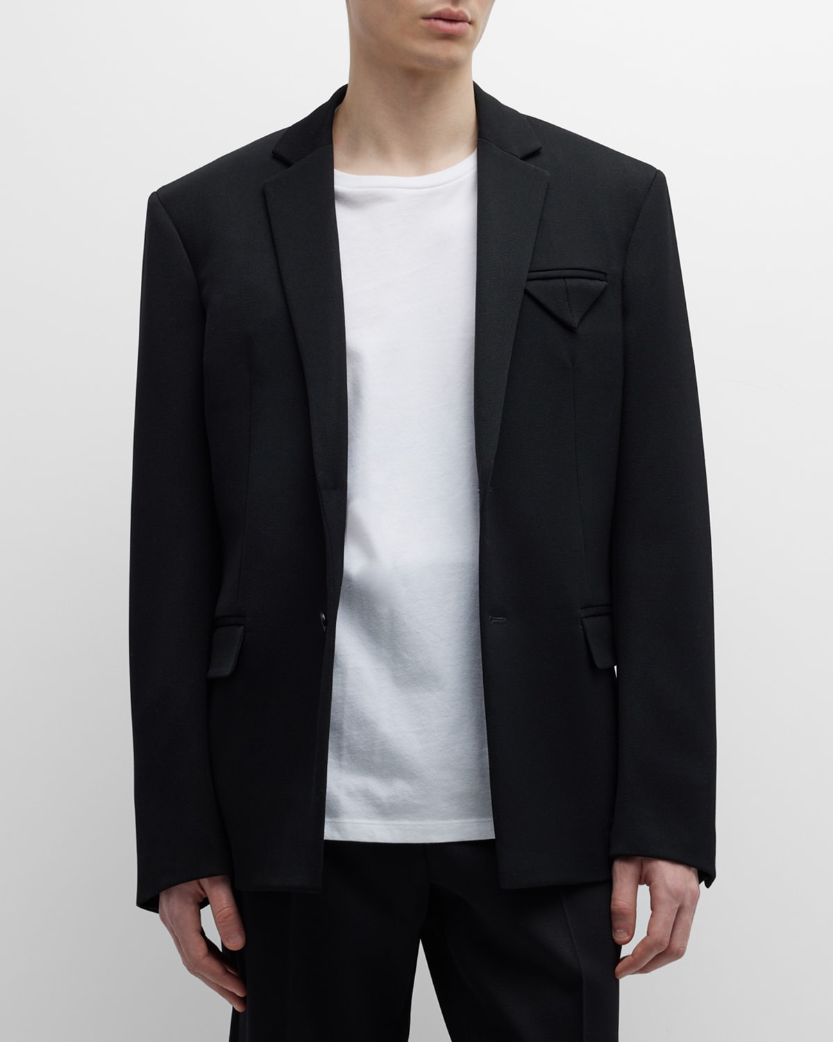 Bottega Veneta Men's Wool Gabardine Sport Jacket In Black