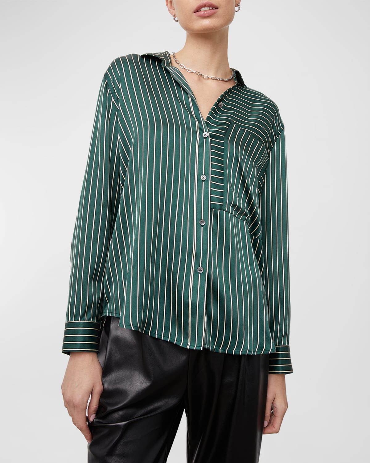 Spencer Striped Silk Button-Front Shirt