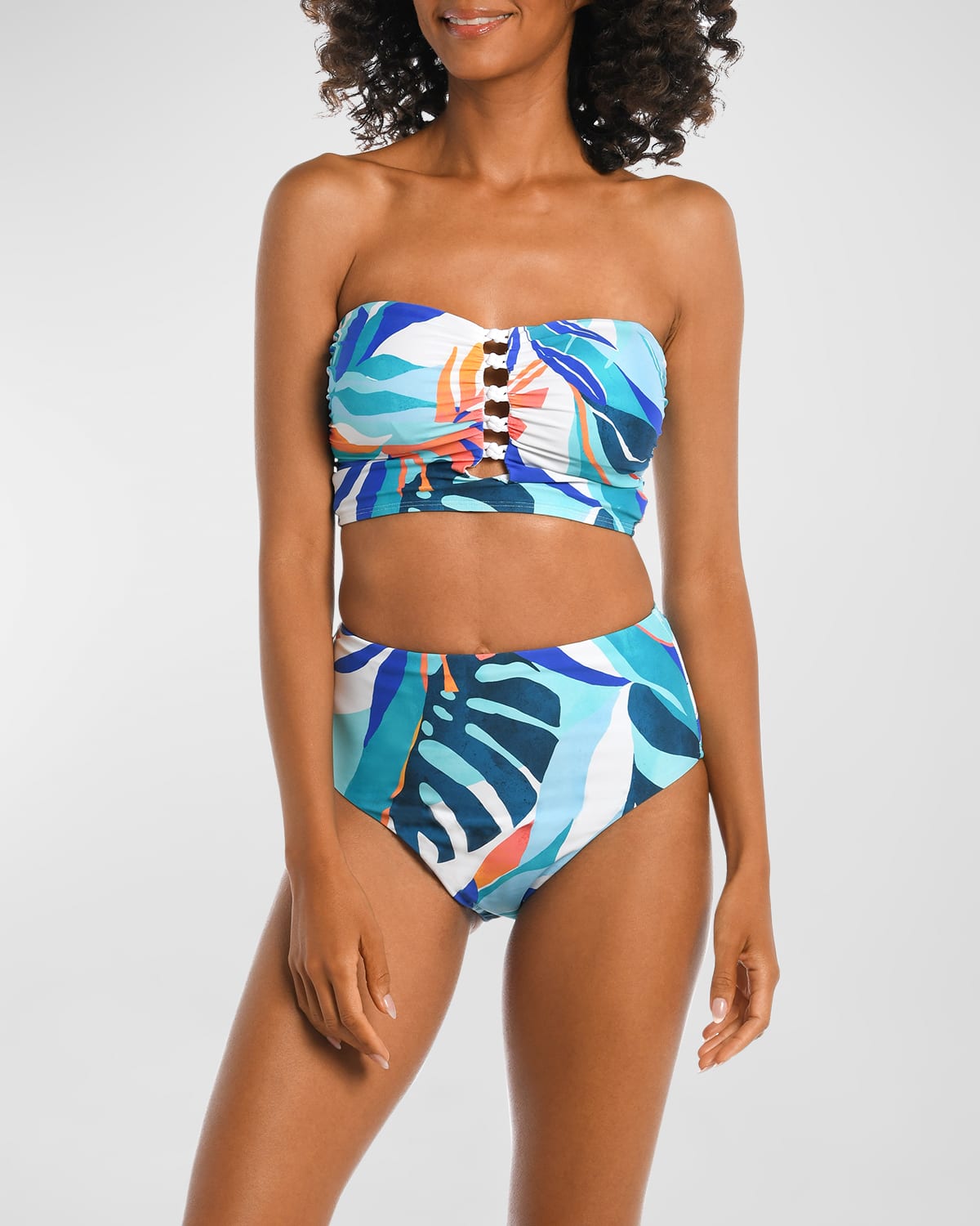 Coastal Palms Bandeau Bikini Top