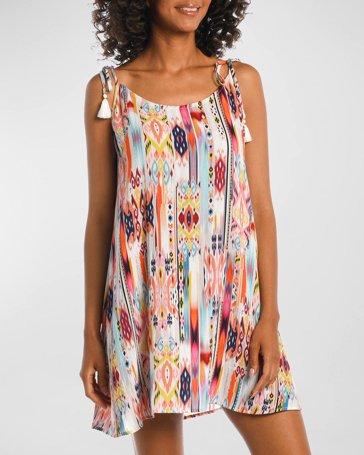 La Blanca Desert Dreams Shoulder-tie Tank Dress In Multi
