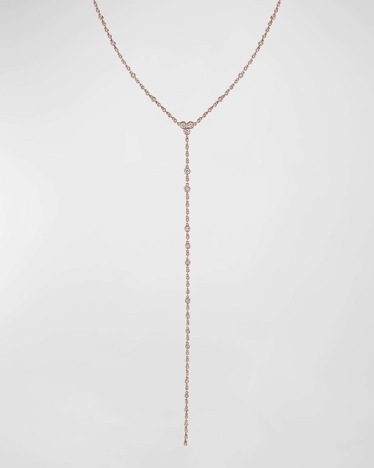 18k Diamond Infinity Station Lariat Necklace