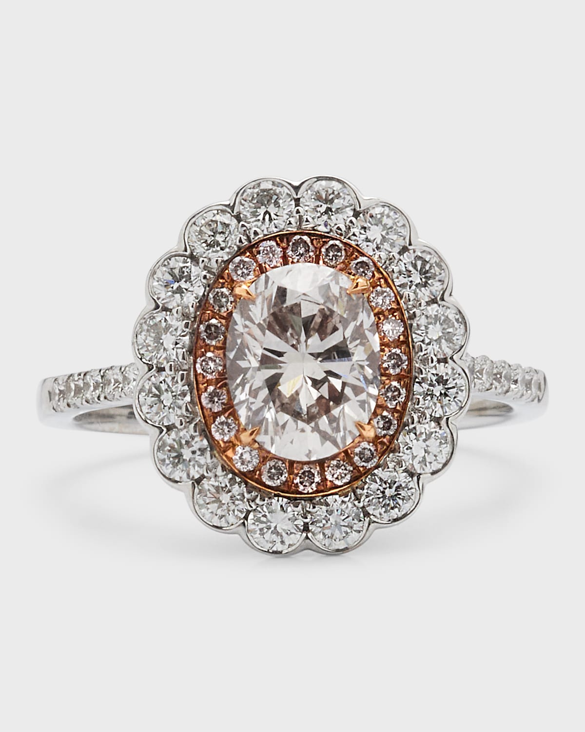 18K Two-Tone Fancy Diamond Ring, Size 6.5