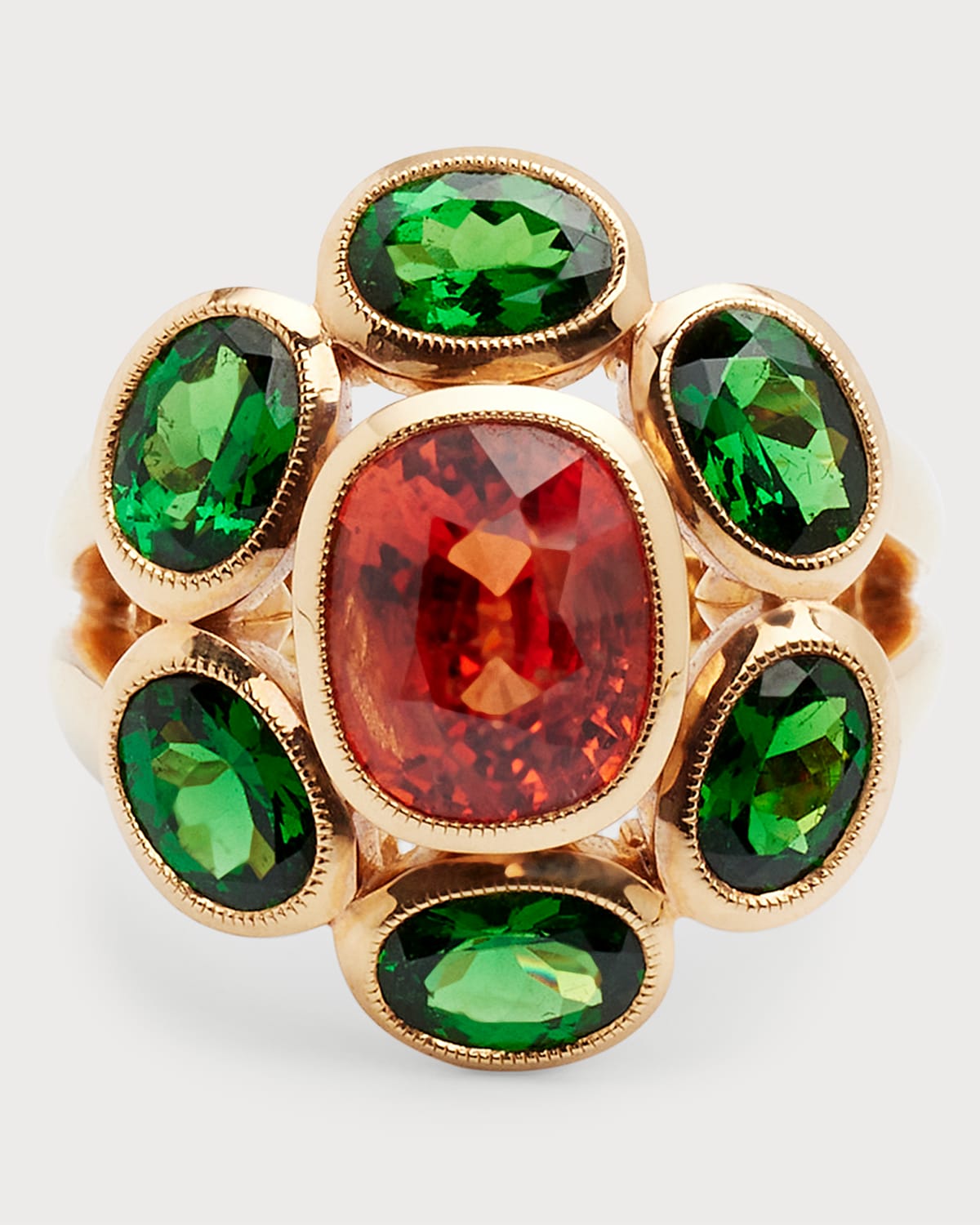 Alexander Laut 18k Yellow Gold Sapphire And Tsavorite Ring