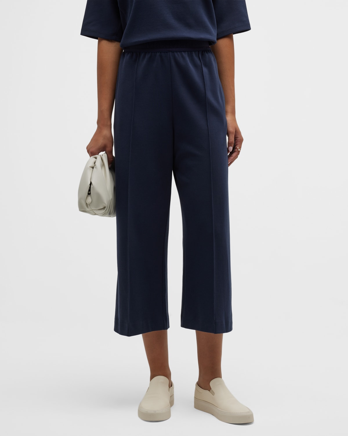 Max Mara Leisure Rostok Cropped High-Rise Jersey Trousers