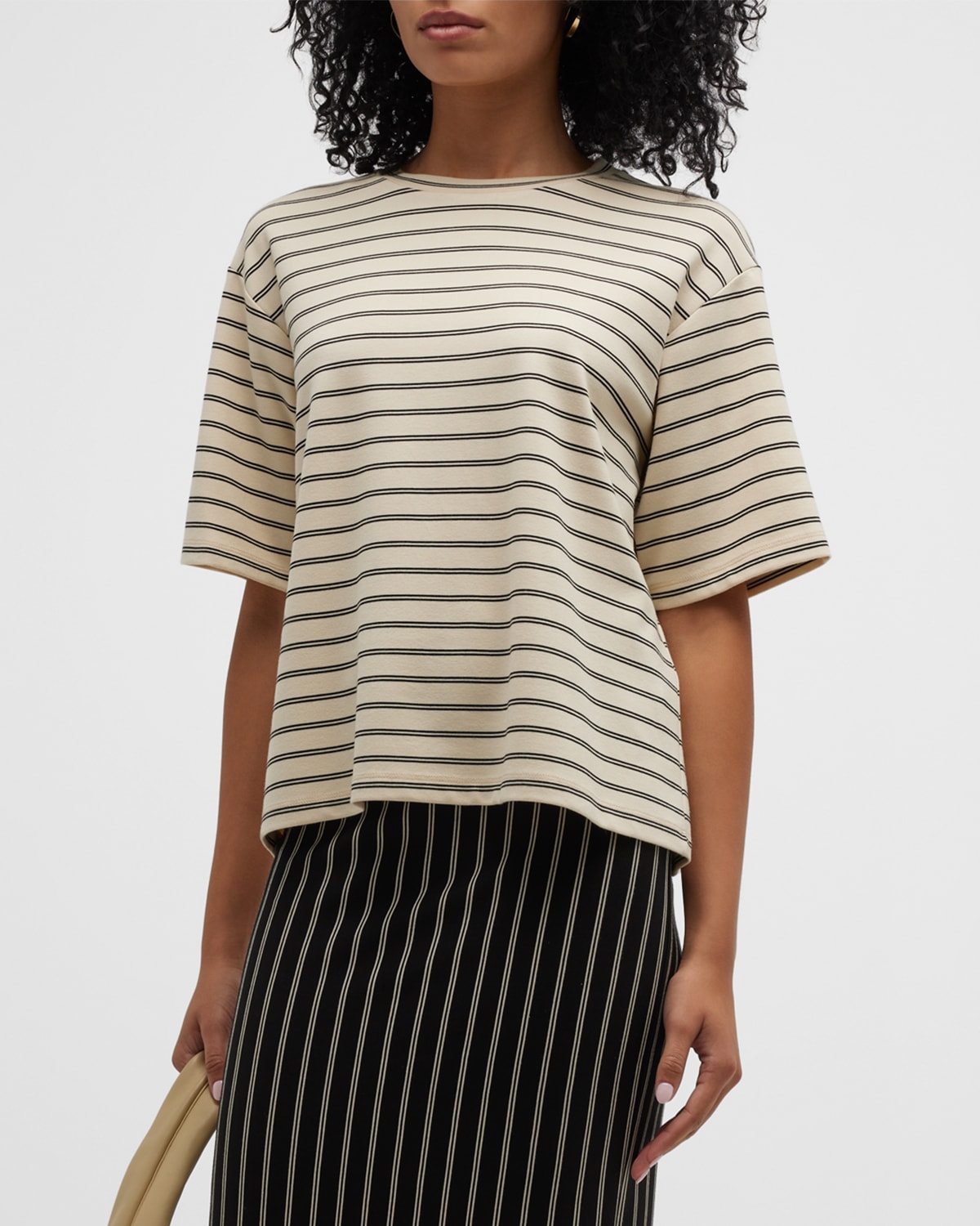 Afone Striped Short-Sleeve Top