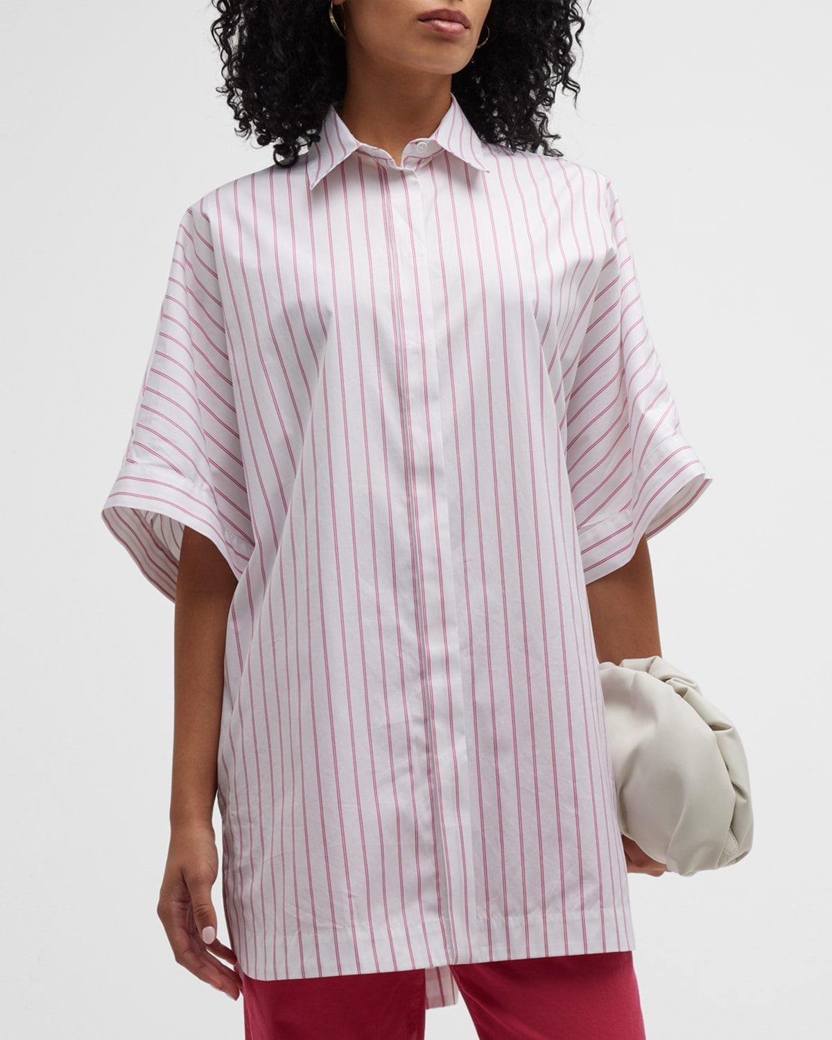 Anemone Oversized Striped Button-Down Shirt