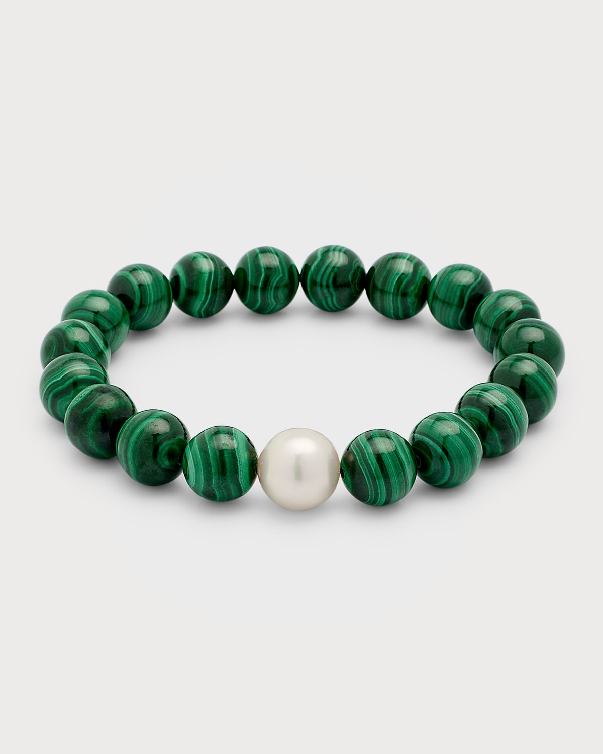 Malachite and Pearl Stretch Bracelet