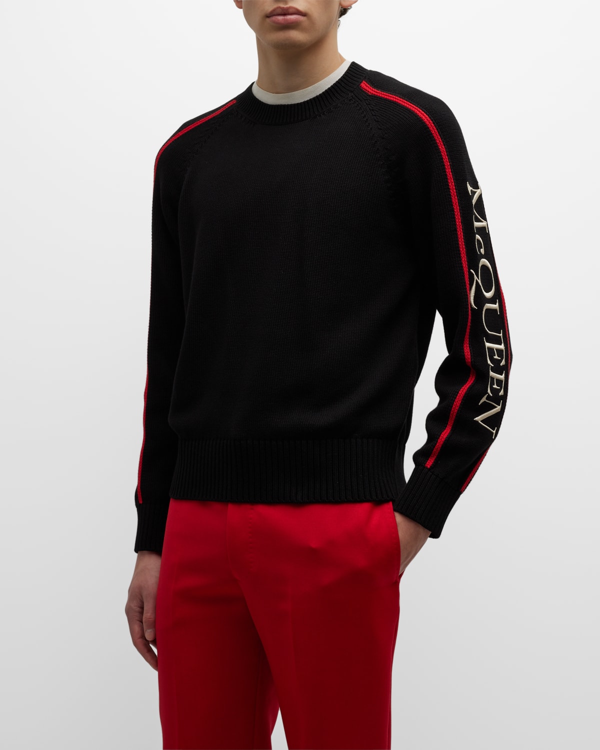 Men's Sweater with Logo Sleeves