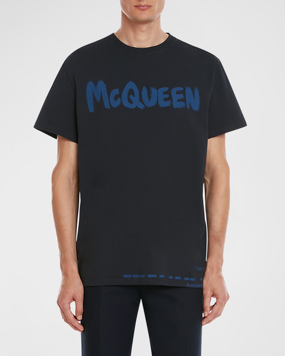 Alexander Mcqueen Mcqueen Graffiti T-shirt In Dk.navy