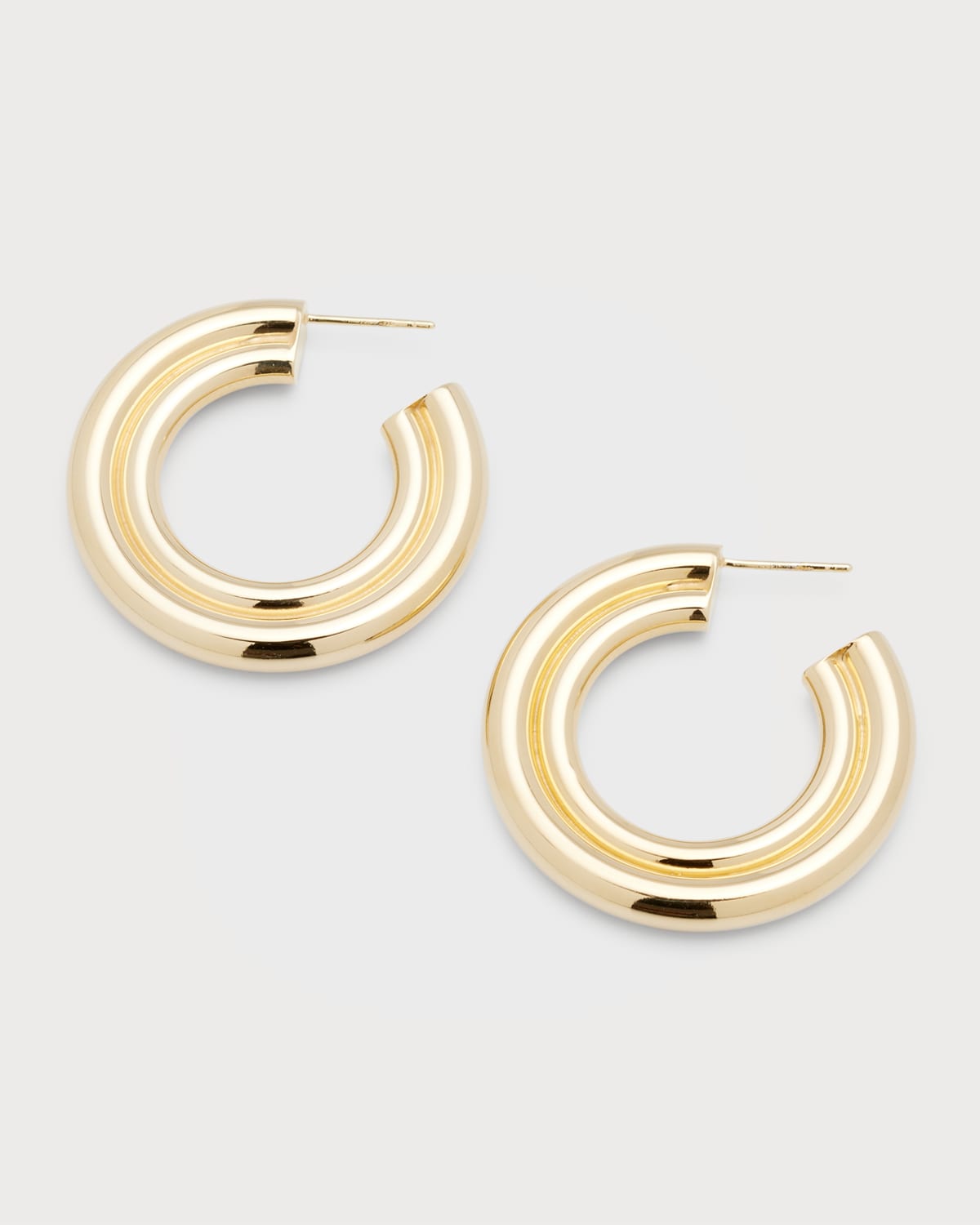 Shop Jennifer Zeuner 14k Yellow Gold 2-row Hoop Earrings