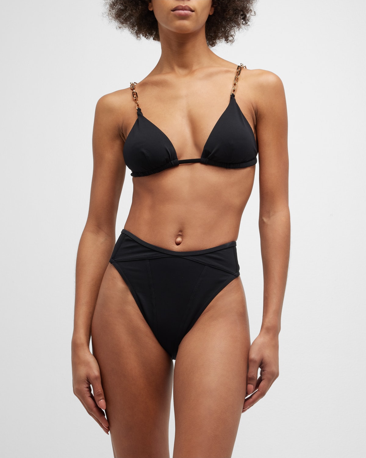 Moeva Como Chain Two-piece Bikini Set In Black
