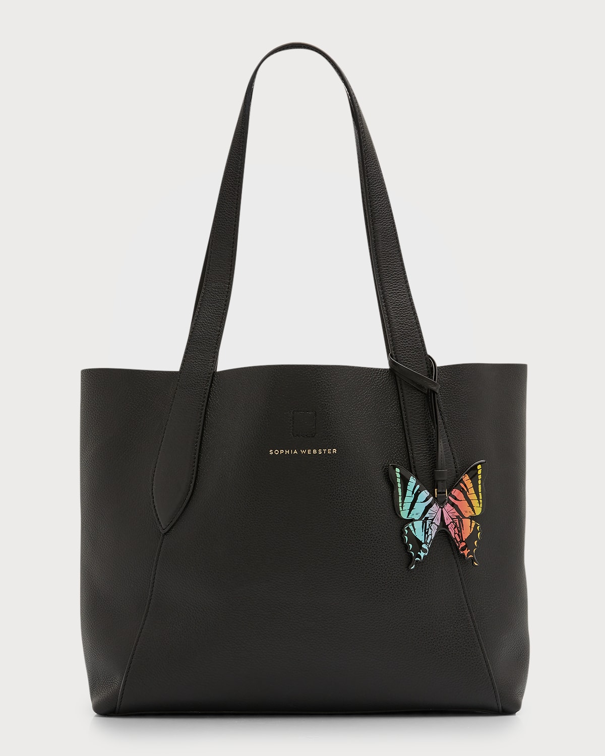 Sophia Webster Hola Butterfly Leather Tote Bag In Black