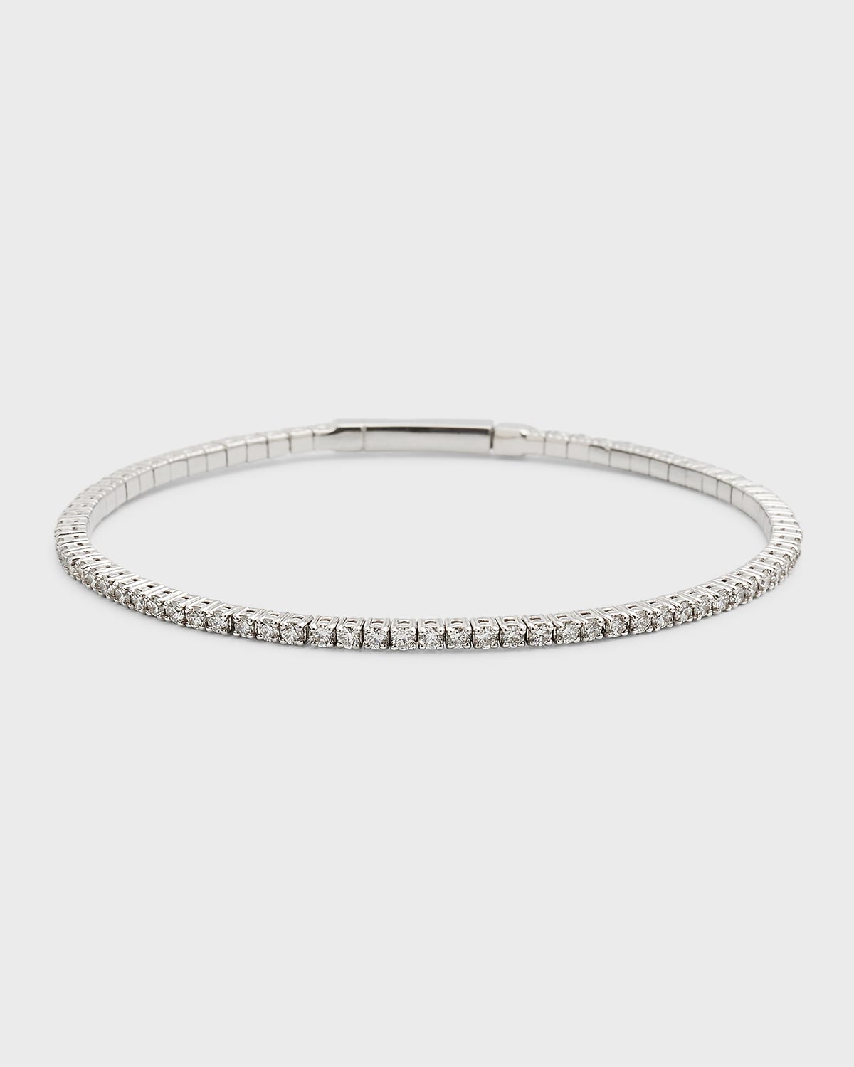 18K White Gold Diamond Bangle Bracelet