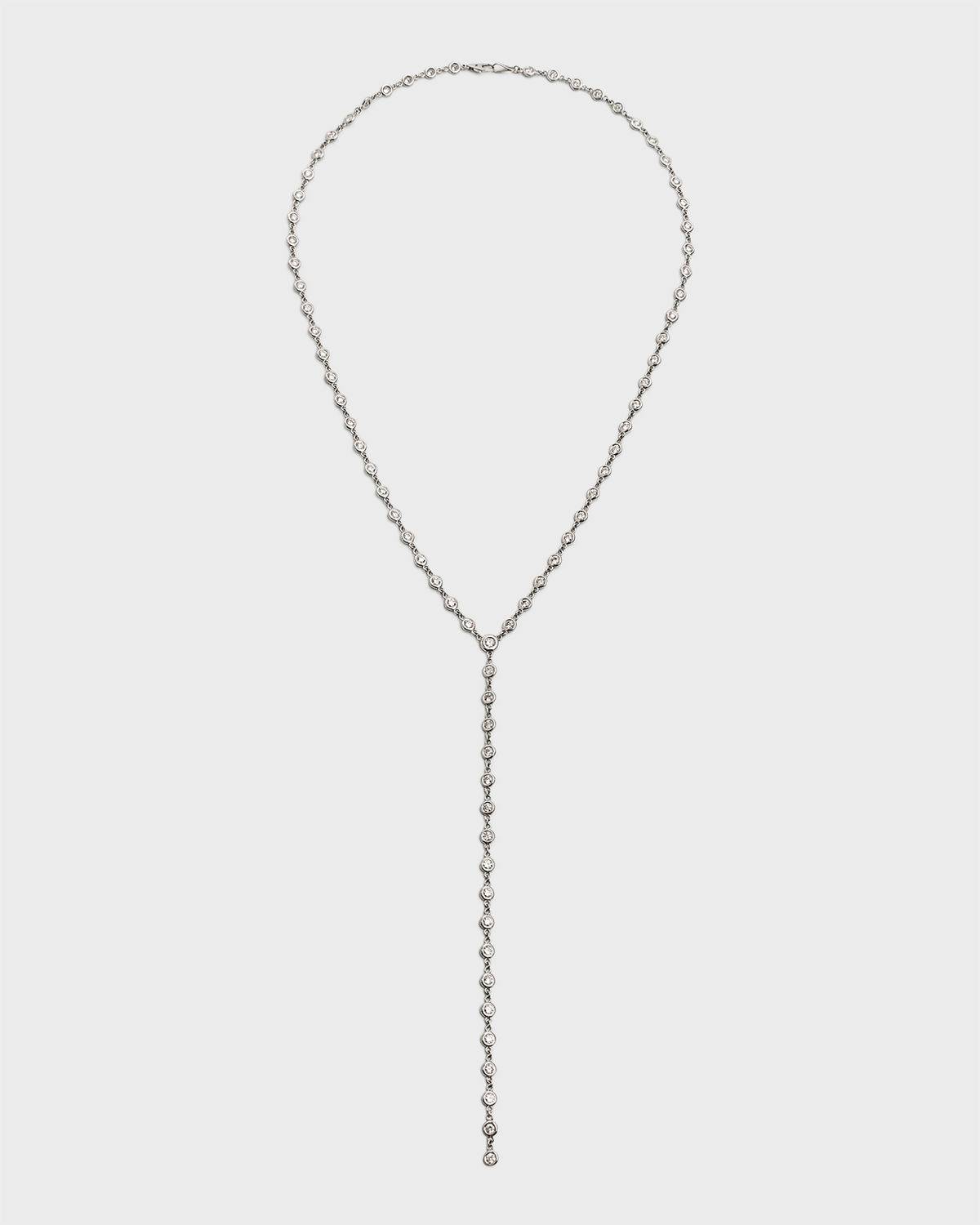 18K White Gold Diamond Y-Drop Necklace