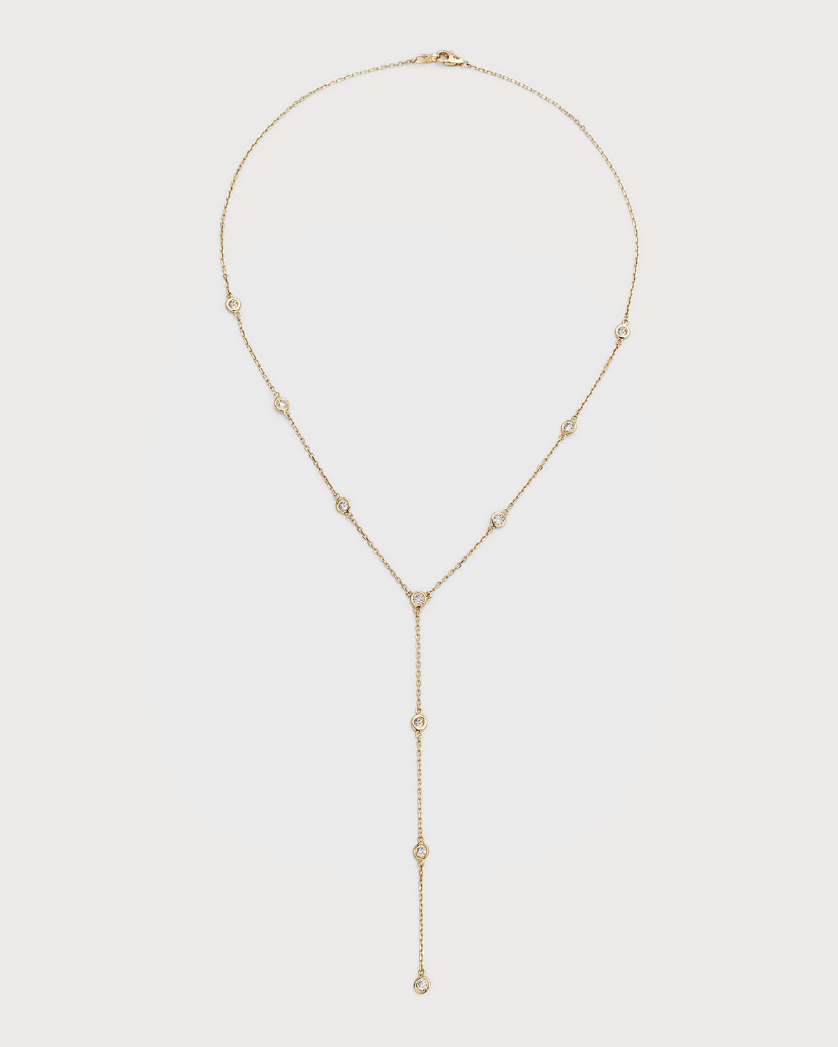 14K Yellow Gold Diamond Y-Drop Necklace